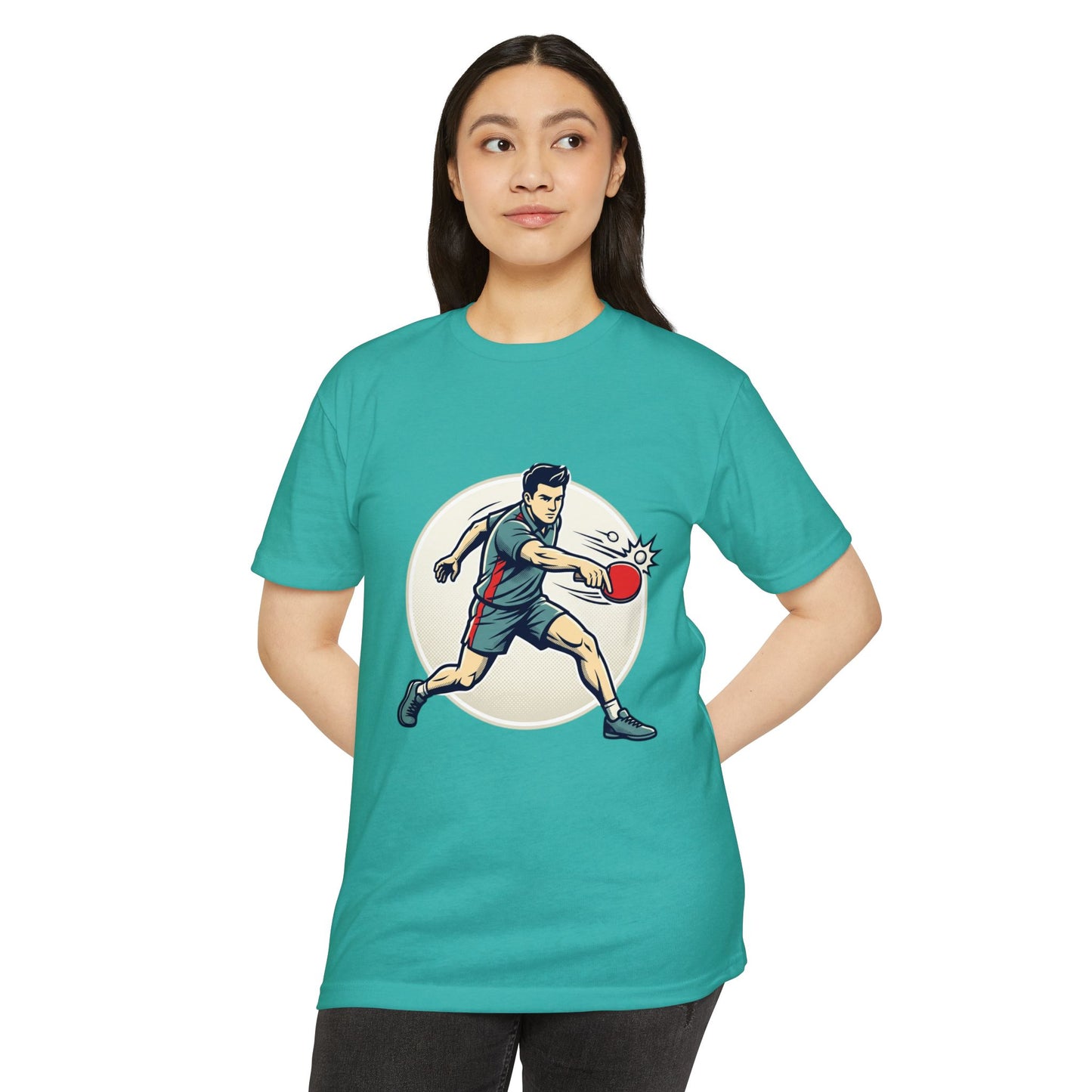 Table Tennis Player Illustration T-Shirt — Ping Pong Athlete Graphic Tee