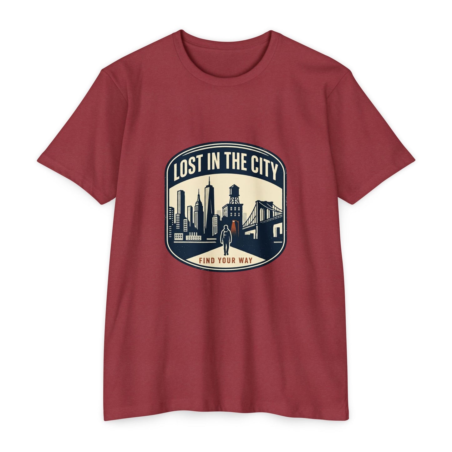 Find Your Way Vintage Urban Skyline T-Shirt