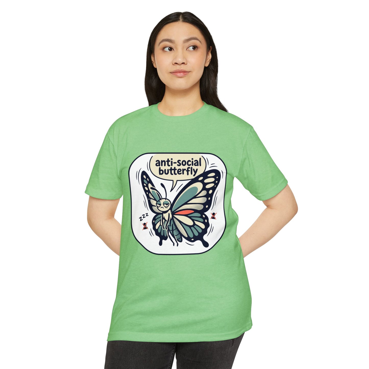 Anti-Social Butterfly T-Shirt — Cute Lazy Butterfly Graphic Tee