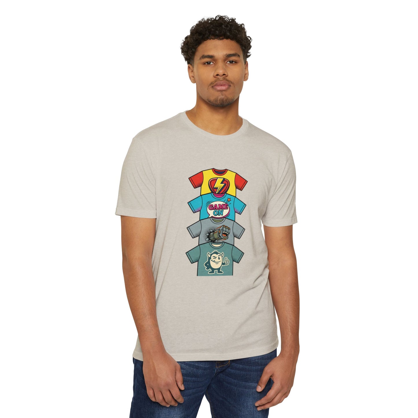 Playful Superhero Gamer Graphic T-Shirt