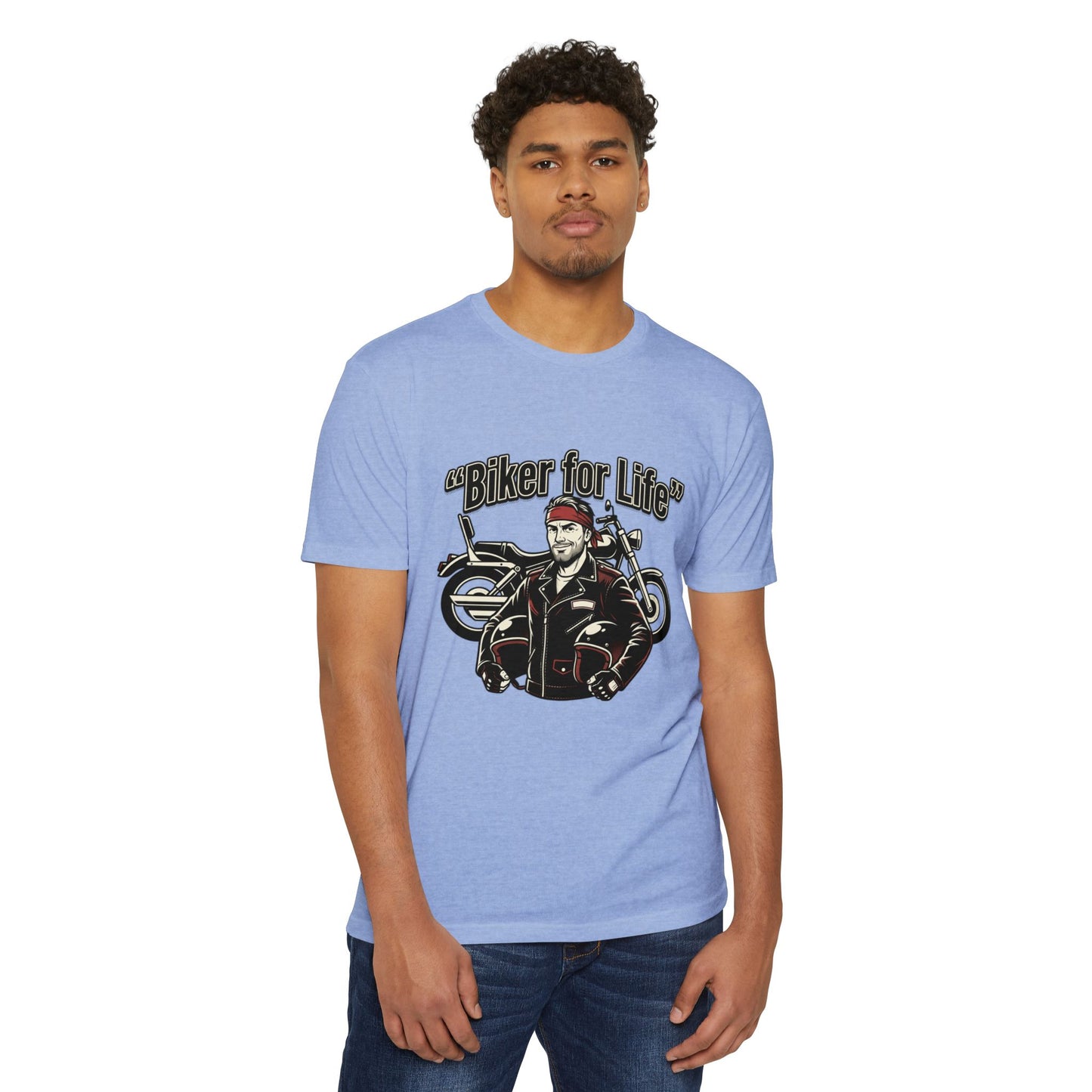Biker For Life Vintage Motorcycle T-Shirt