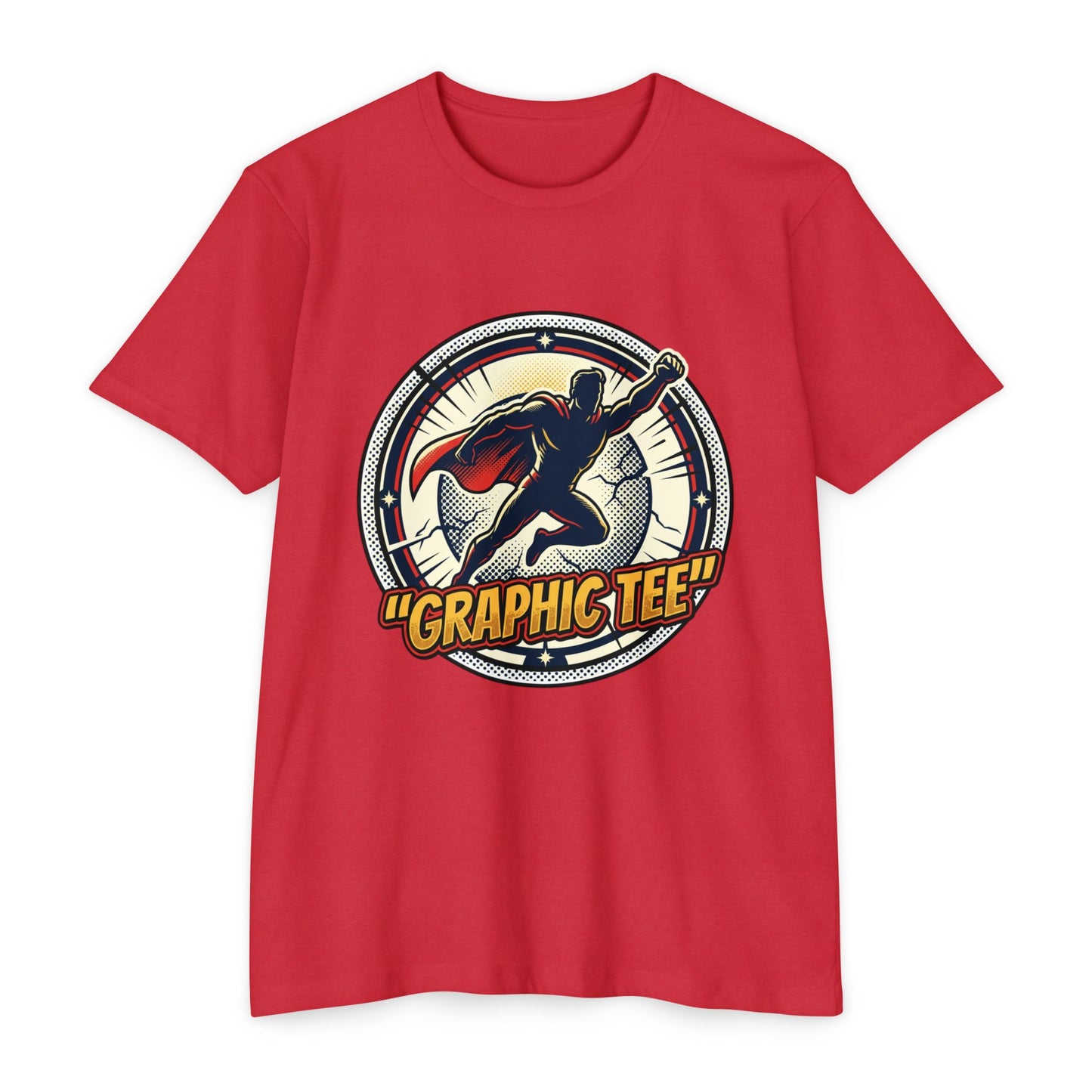 Retro Comic Superhero Cape Graphic Tee