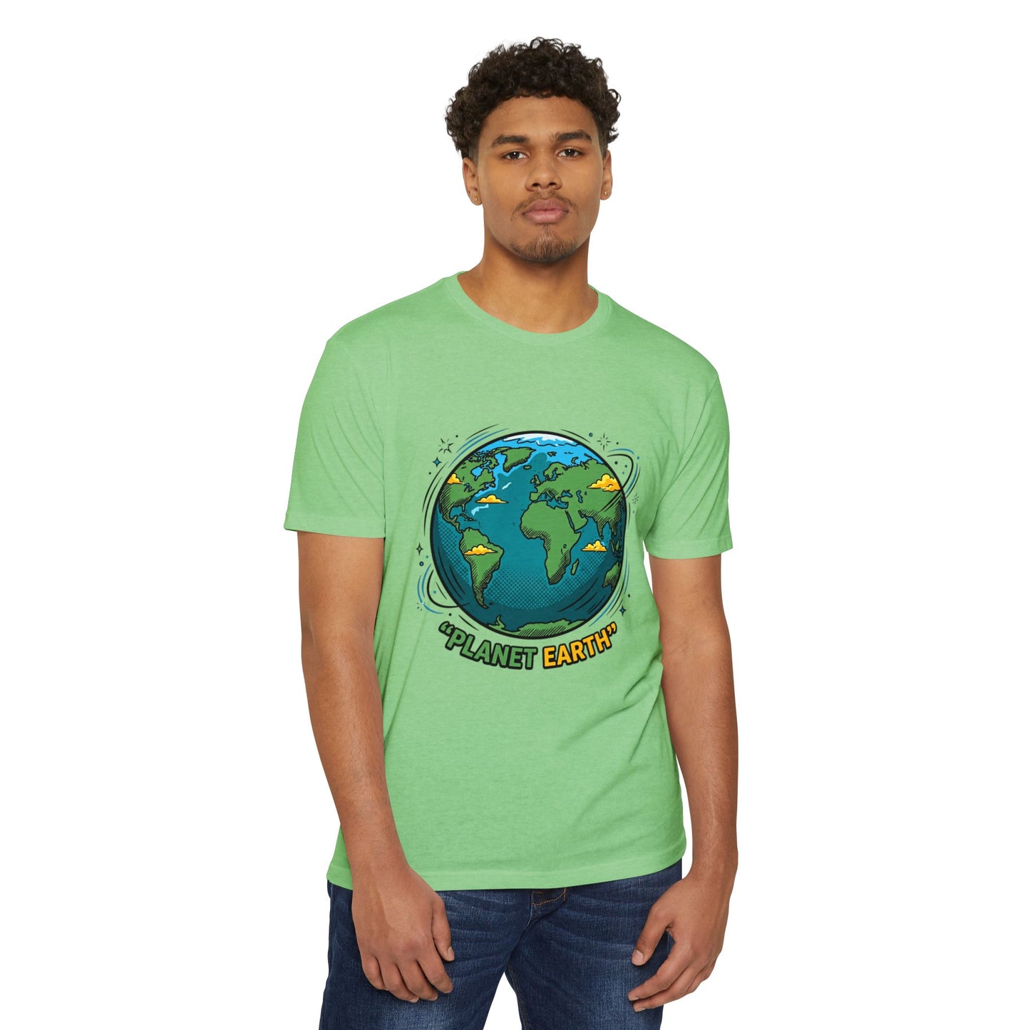 Retro Planet Earth Graphic T-Shirt — Vintage Earth Illustration Tee