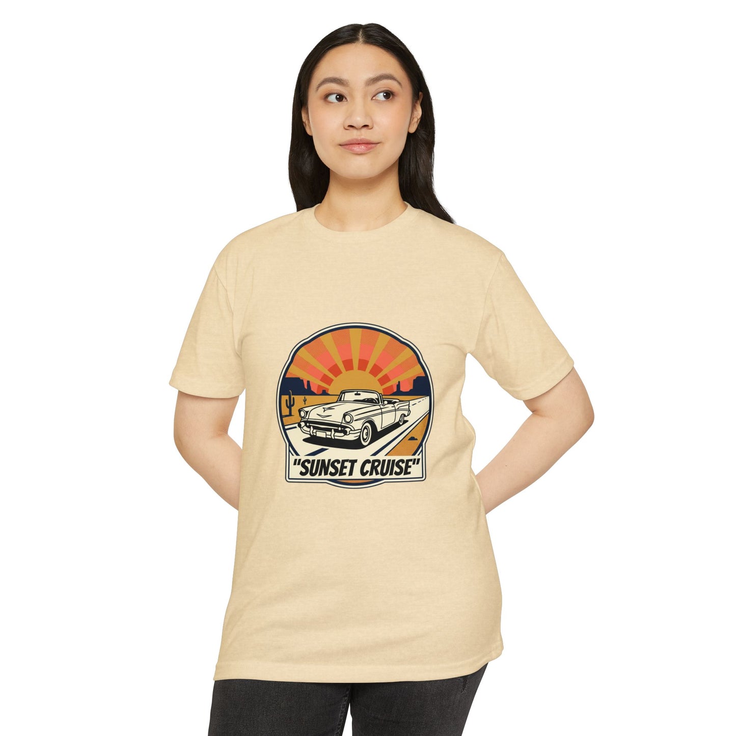 Sunset Cruise Vintage Car T-Shirt