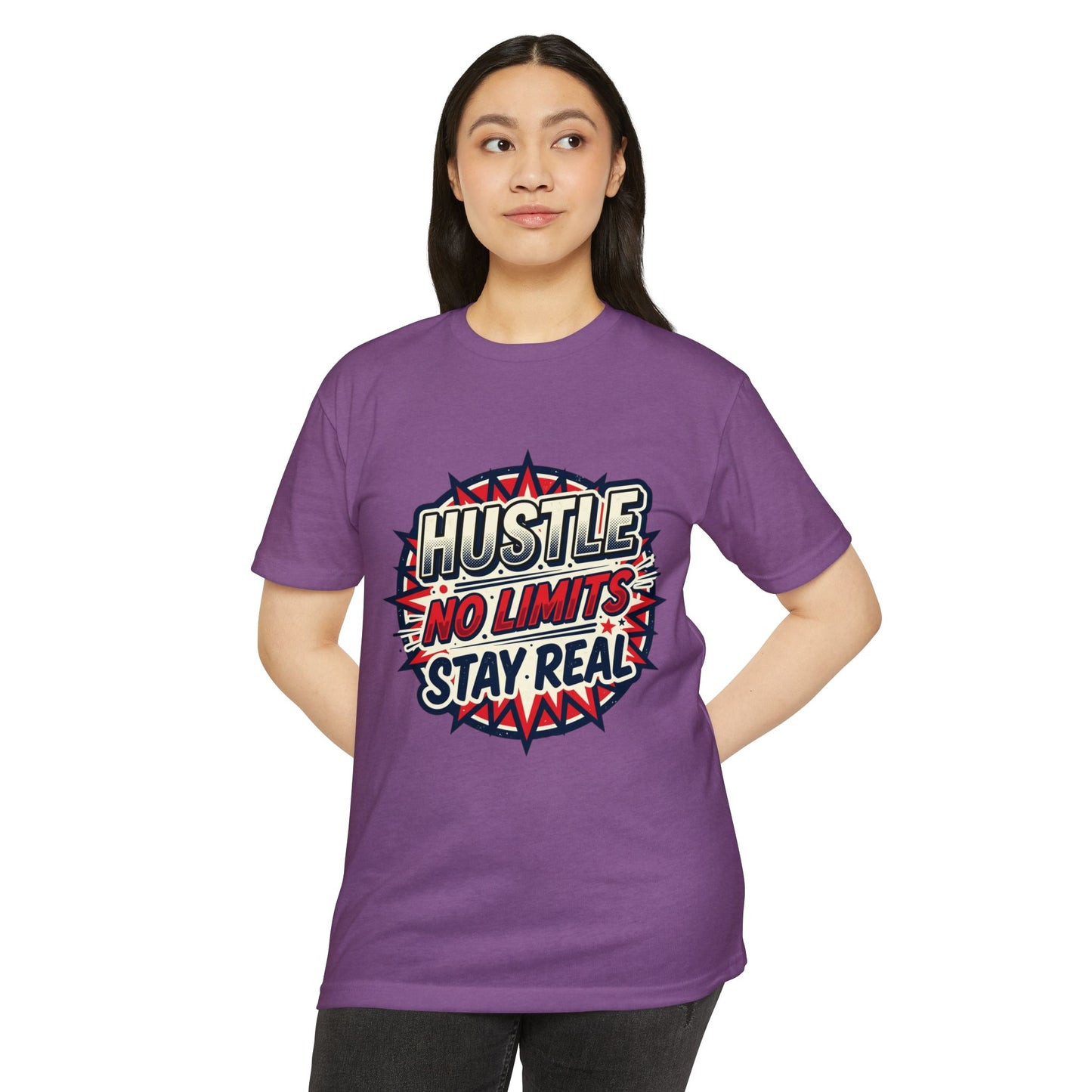 Hustle No Limits Stay Real Graphic T-Shirt