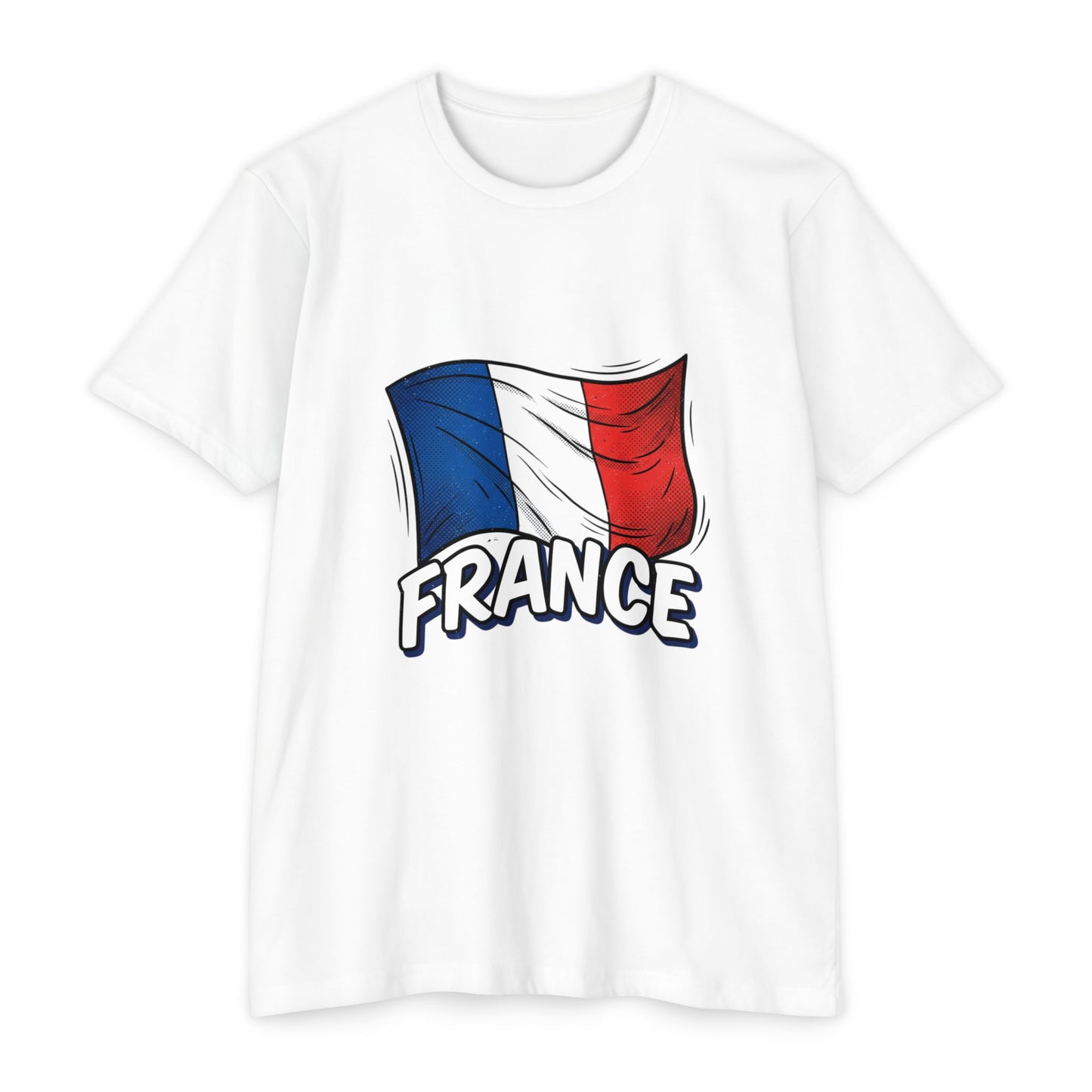 France Flag Retro Waving Tricolor T-Shirt