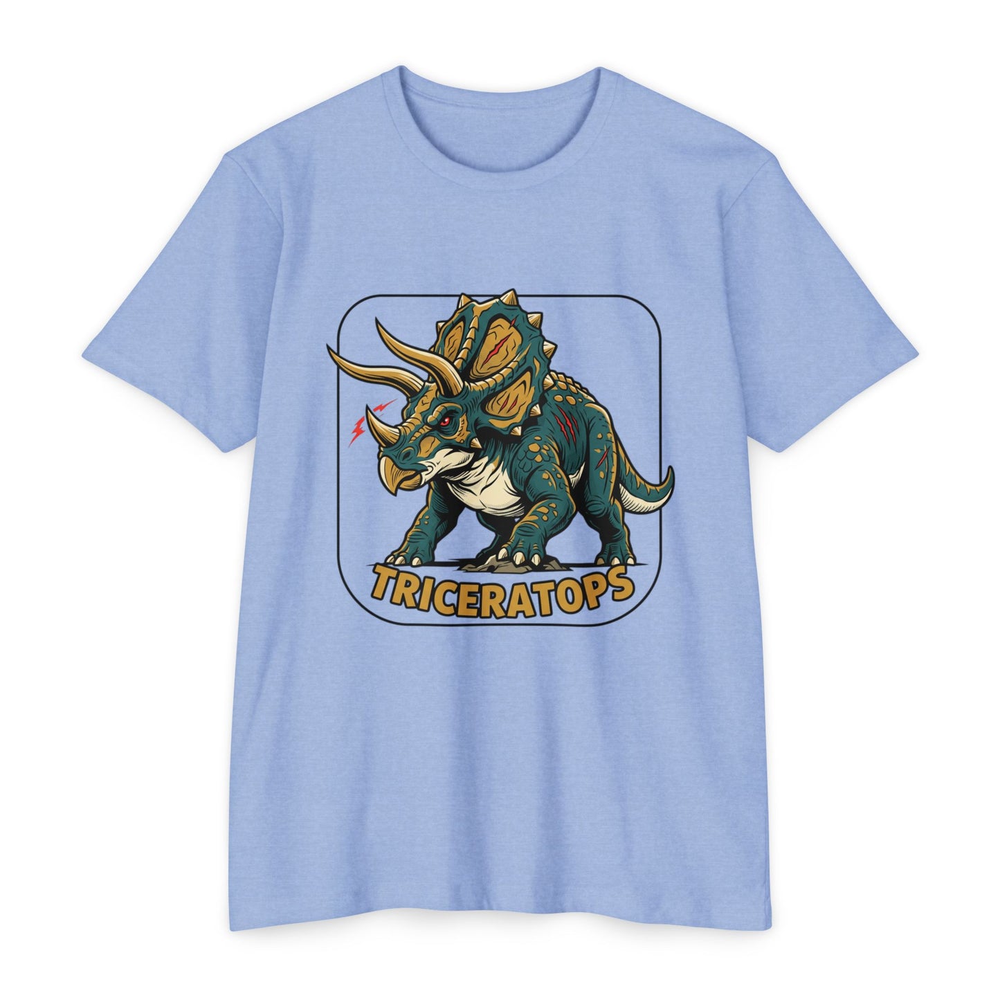 Triceratops Graphic T-Shirt — Retro Dinosaur Tee for Kids & Adults