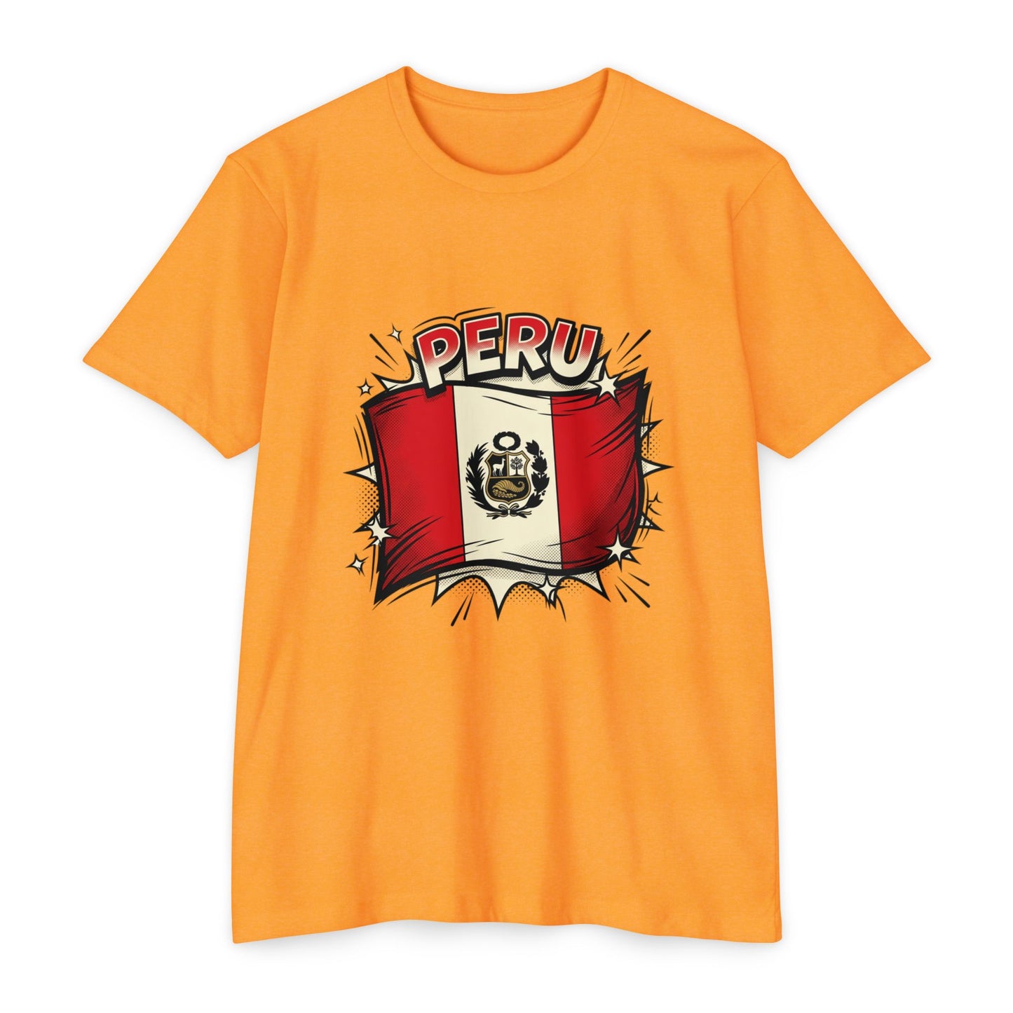 Peru Flag Retro Crest T-Shirt