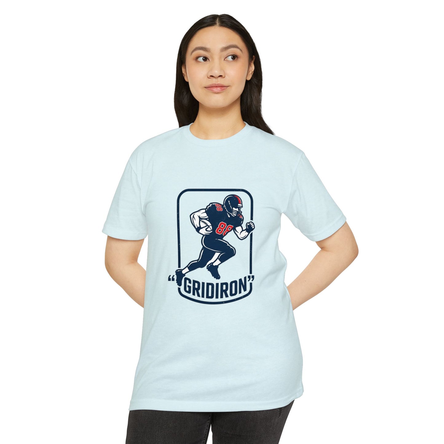 Gridiron Football Player T-Shirt — Retro Helmet Design
