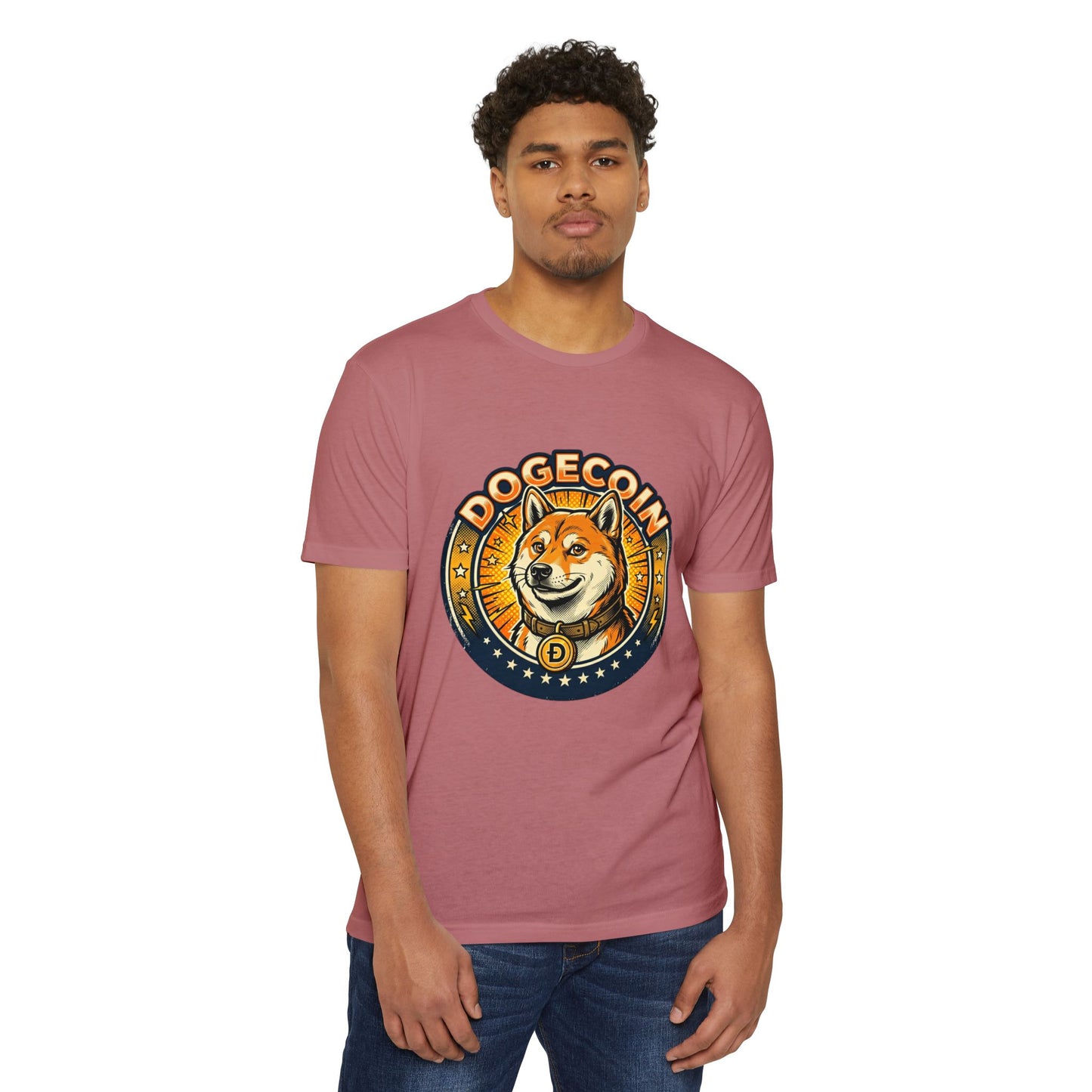 Dogecoin Coin Logo T‑Shirt — Retro Shiba Inu Crypto Tee