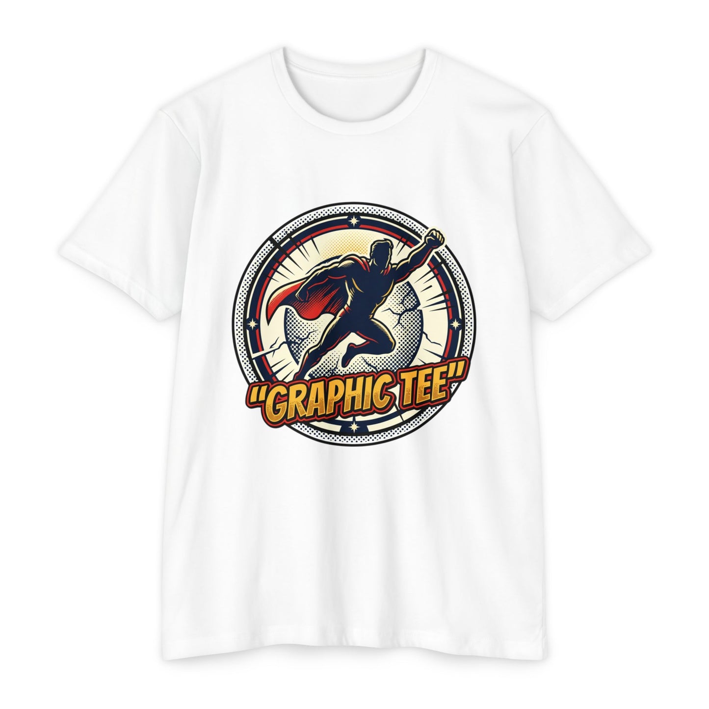 Retro Comic Superhero Cape Graphic Tee