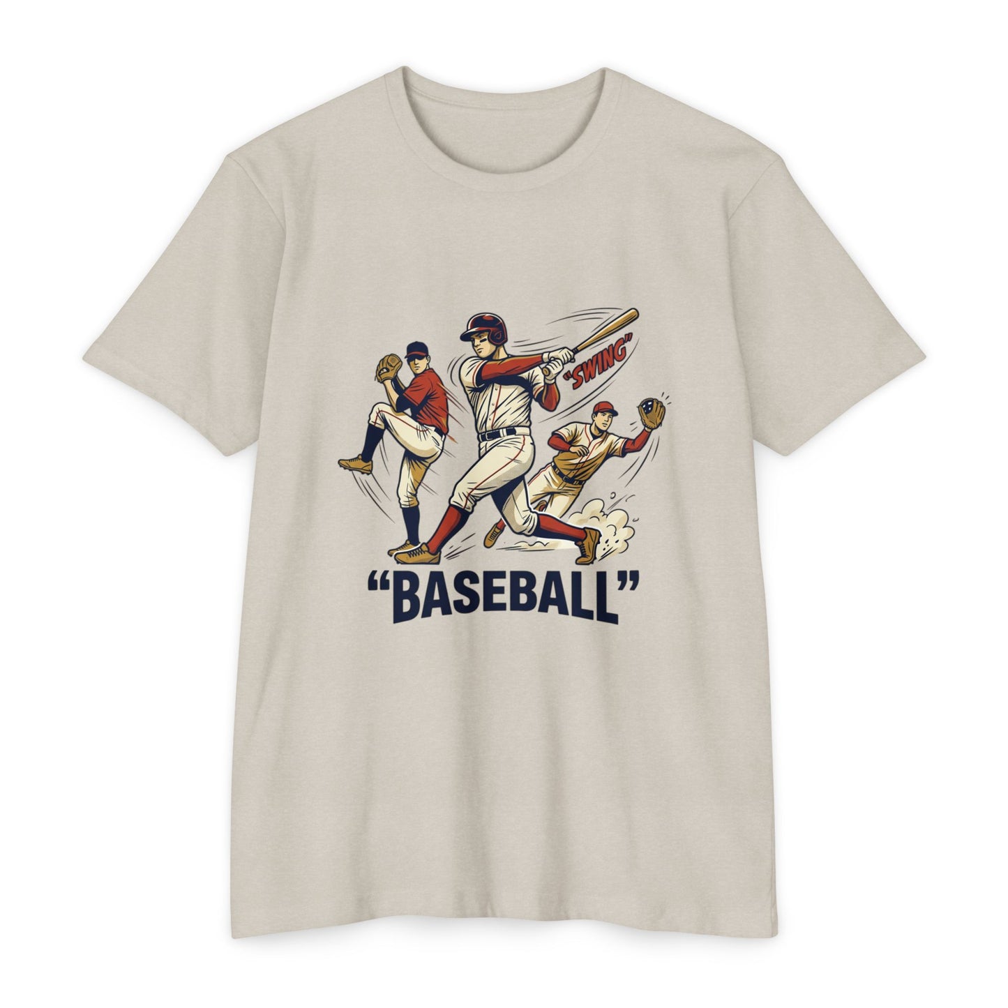 Vintage Baseball Players Tee – Retro 'BASEBALL' Graphic T-Shirt