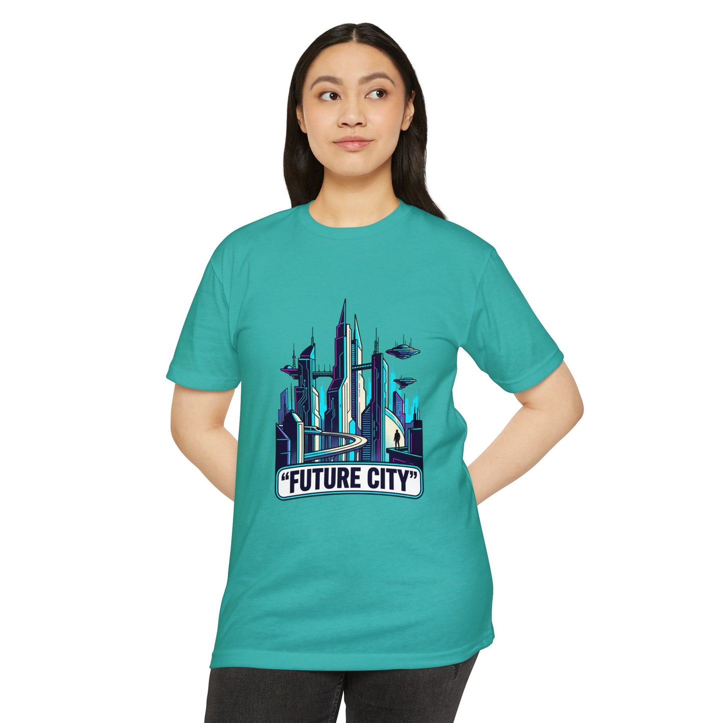 Future City Retro Futuristic Skyline T-Shirt