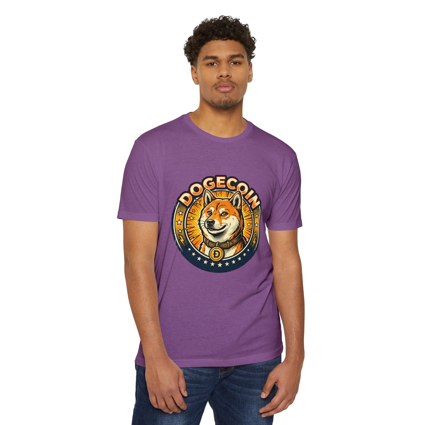 Dogecoin Coin Logo T‑Shirt — Retro Shiba Inu Crypto Tee