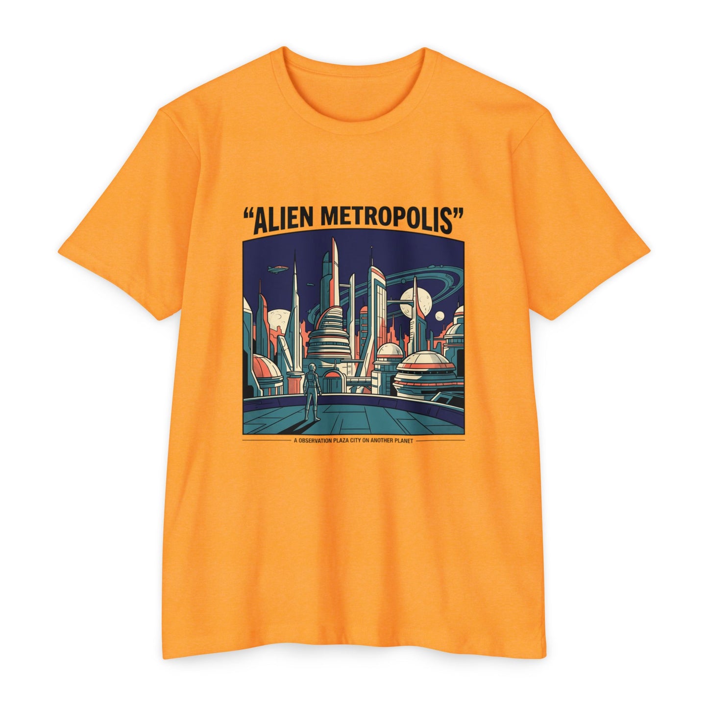 Alien Metropolis Retro Futuristic Sci‑Fi City T-Shirt