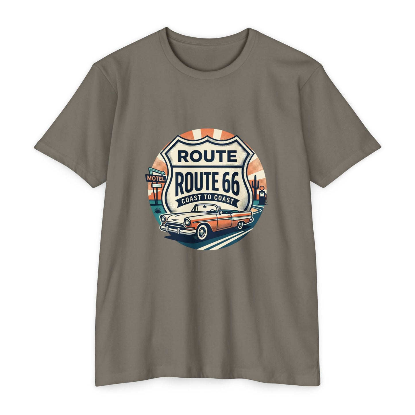 Route 66 Vintage Car T-Shirt — Classic Road Trip Retro Tee