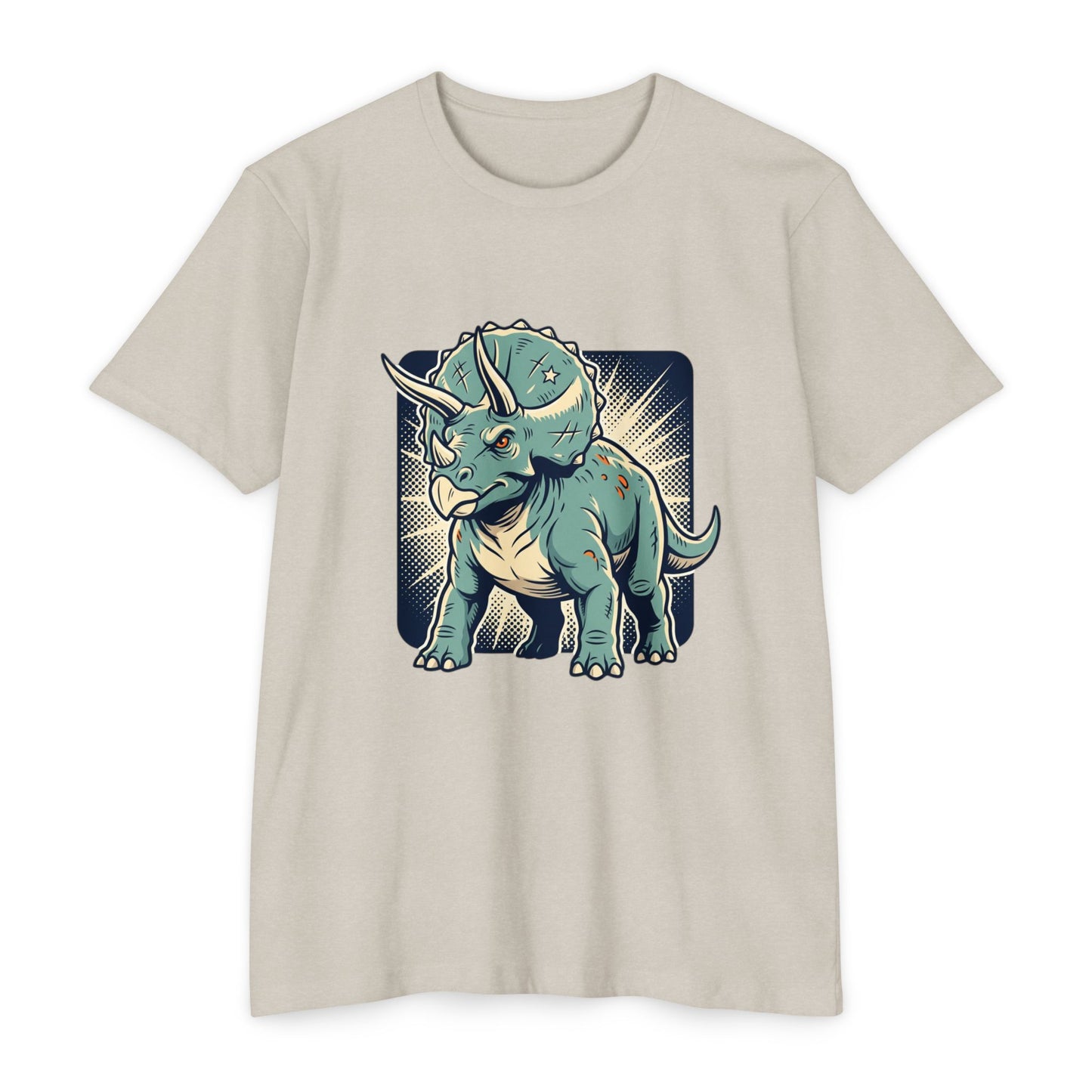 Retro Triceratops Graphic T-Shirt — Vintage Dino Illustration Tee