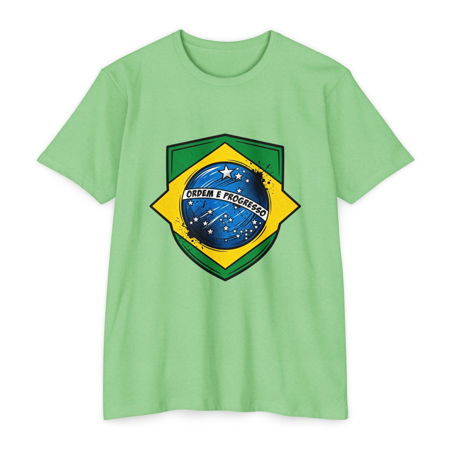Brazil Flag Crest T-Shirt — Brazilian Soccer/Patriot Pride Tee