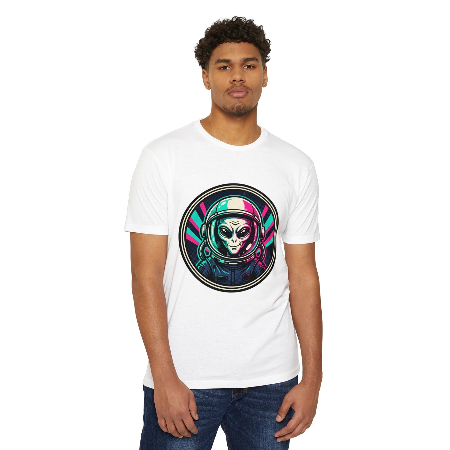 Alien Astronaut Neon Space Crew T‑Shirt