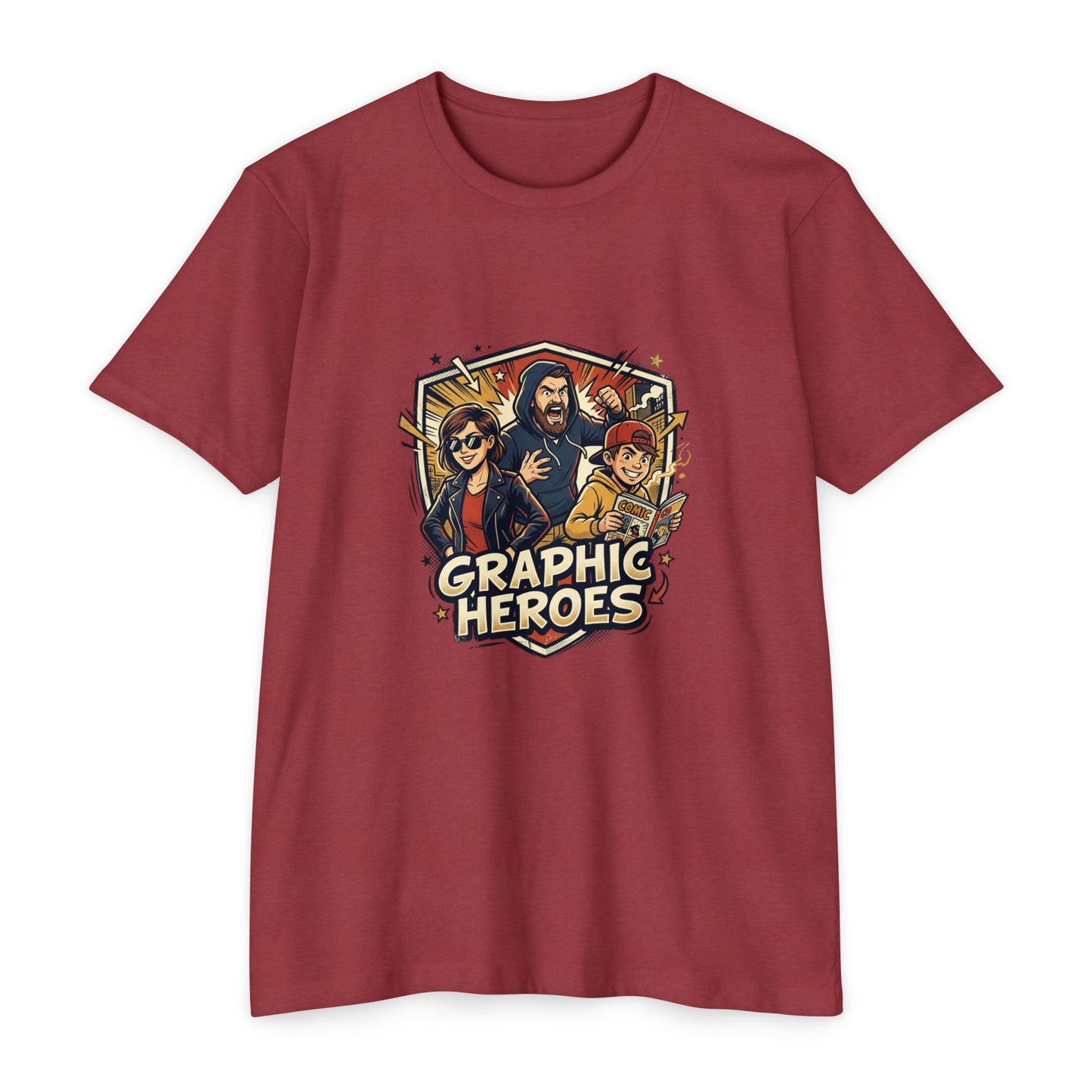 Retro Comic Heroes T-Shirt — Graphic Crew Tee