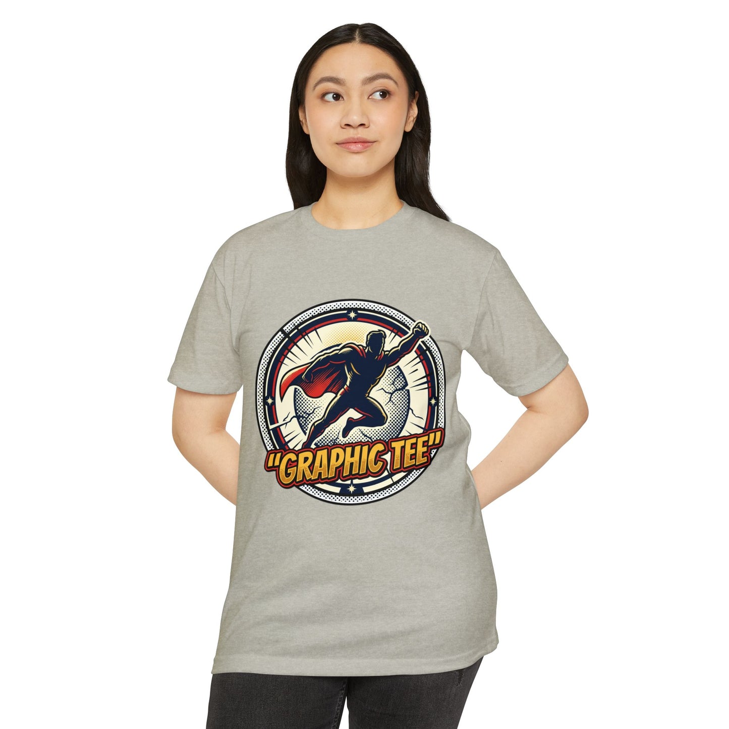 Retro Comic Superhero Cape Graphic Tee