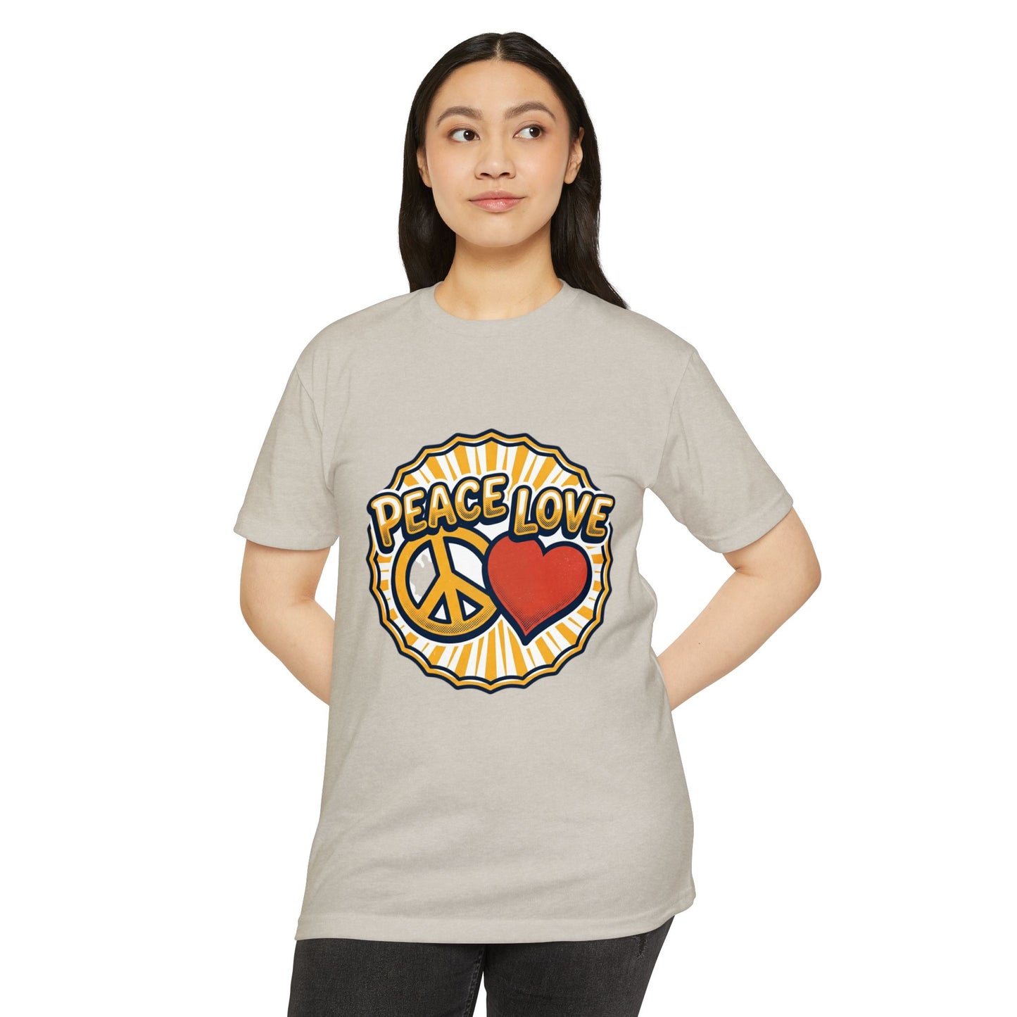 Peace Love Heart T-Shirt – Retro 70s Peace Sign Tee