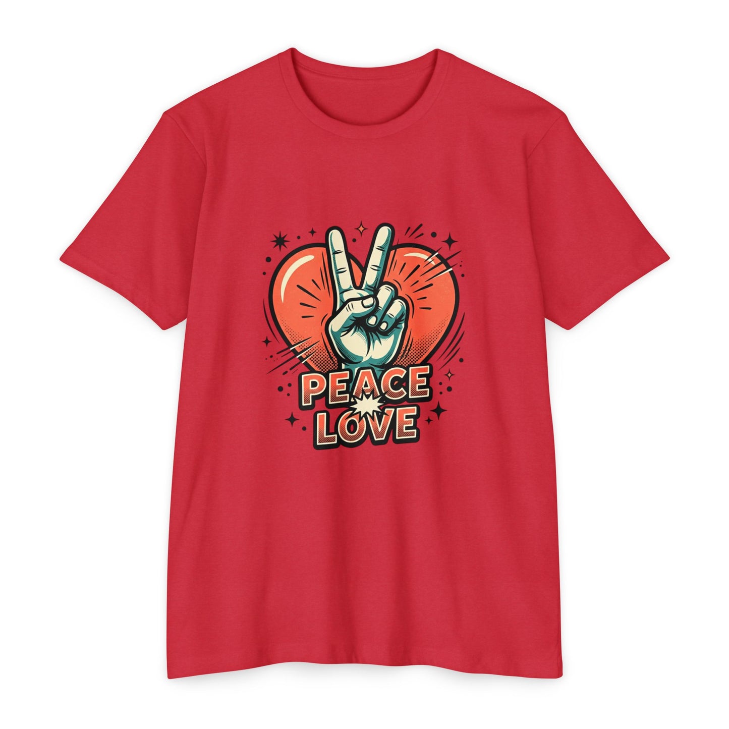 Peace Love Graphic T-Shirt — Retro Vibe Peace Sign Tee