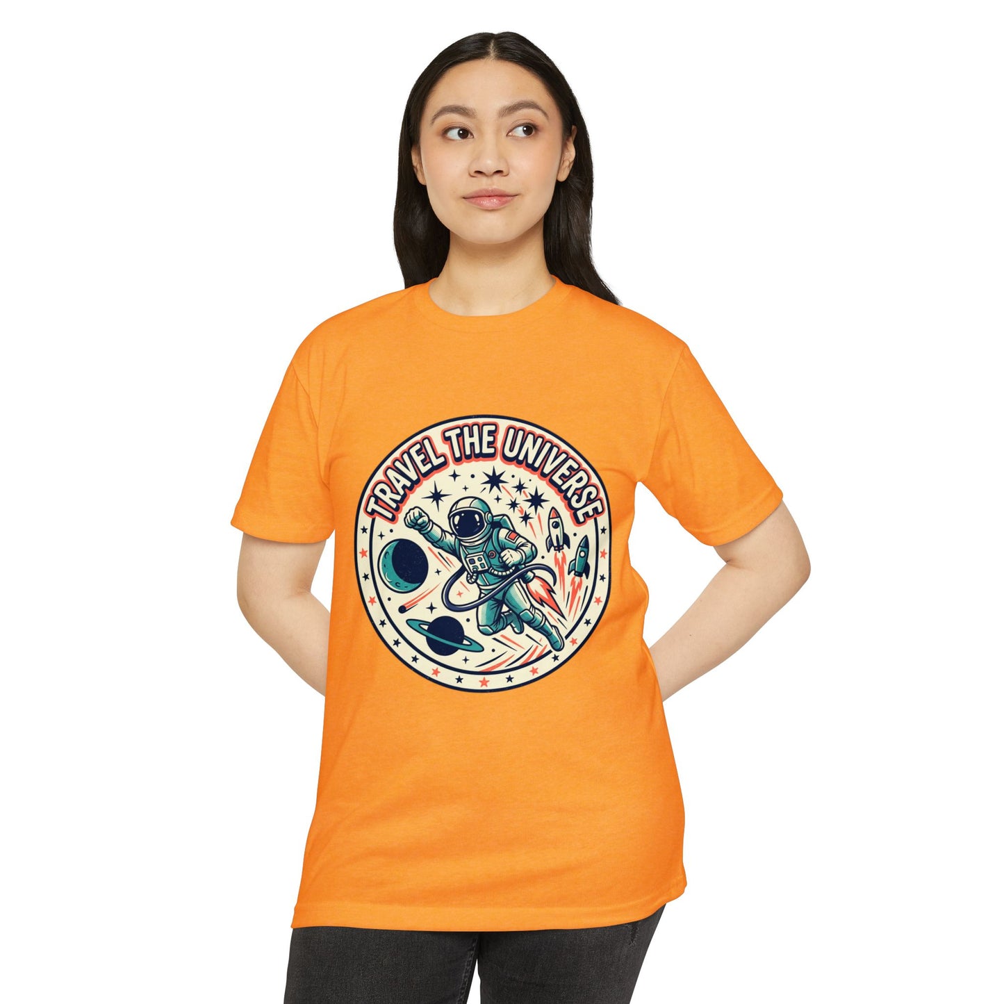 Travel the Universe Astronaut Retro Space T-Shirt
