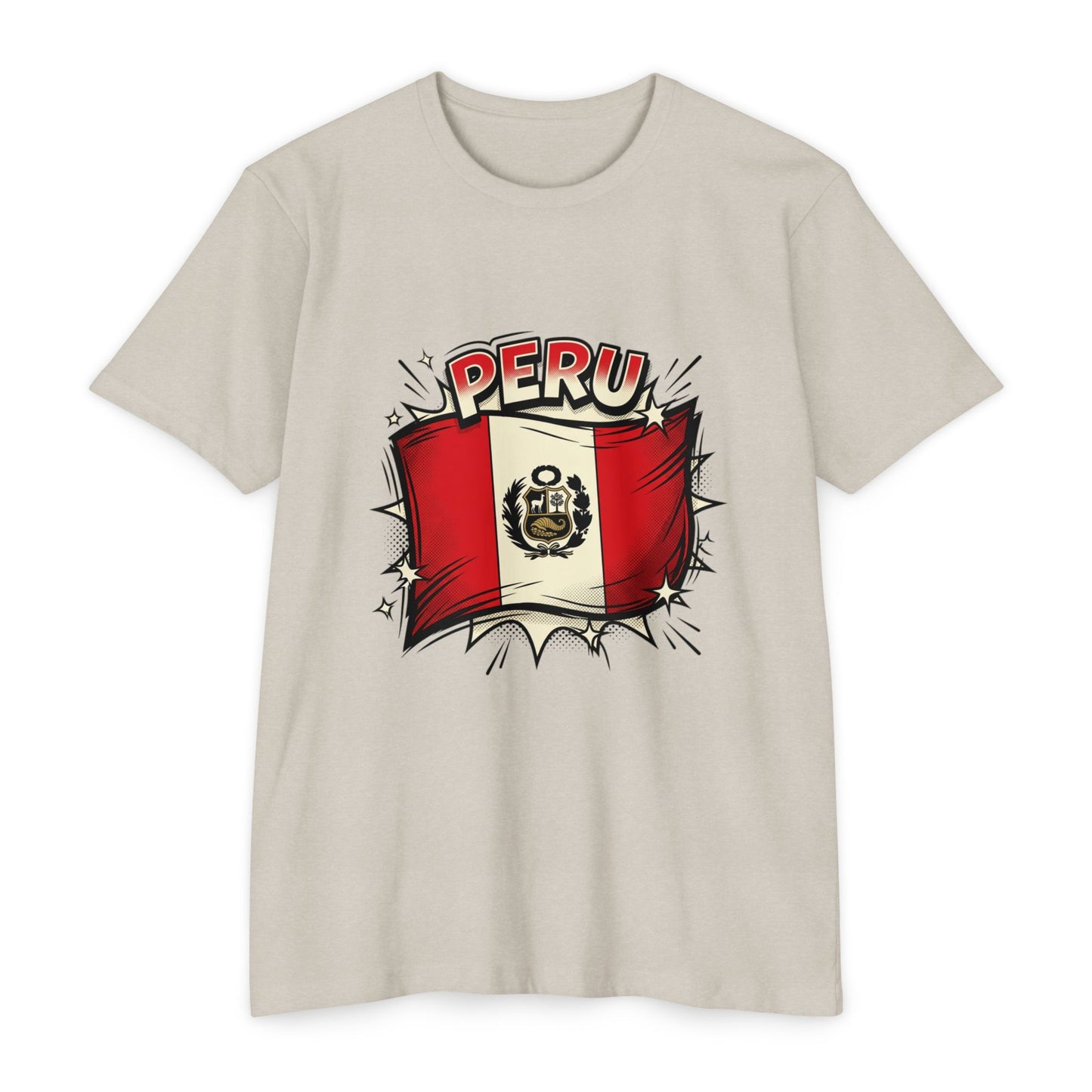 Peru Flag Retro Crest T-Shirt