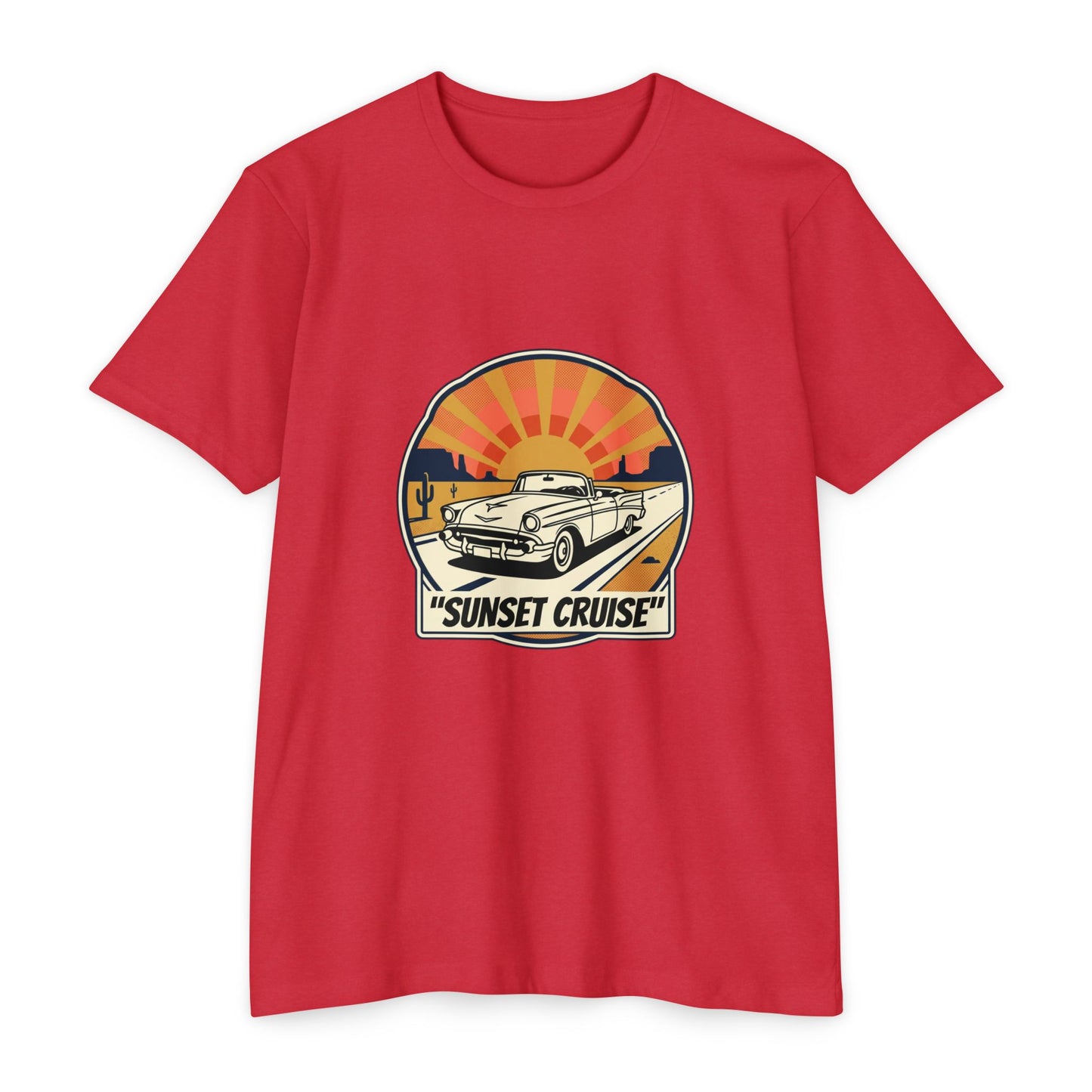 Sunset Cruise Vintage Car T-Shirt