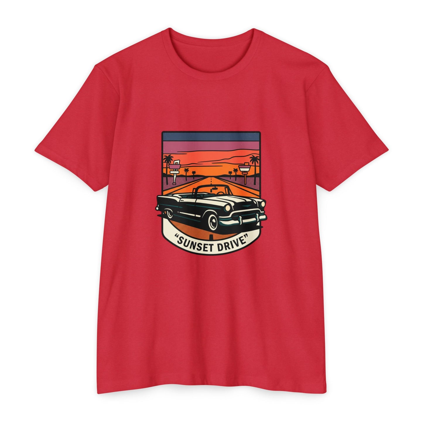 Sunset Drive Vintage Car T-Shirt