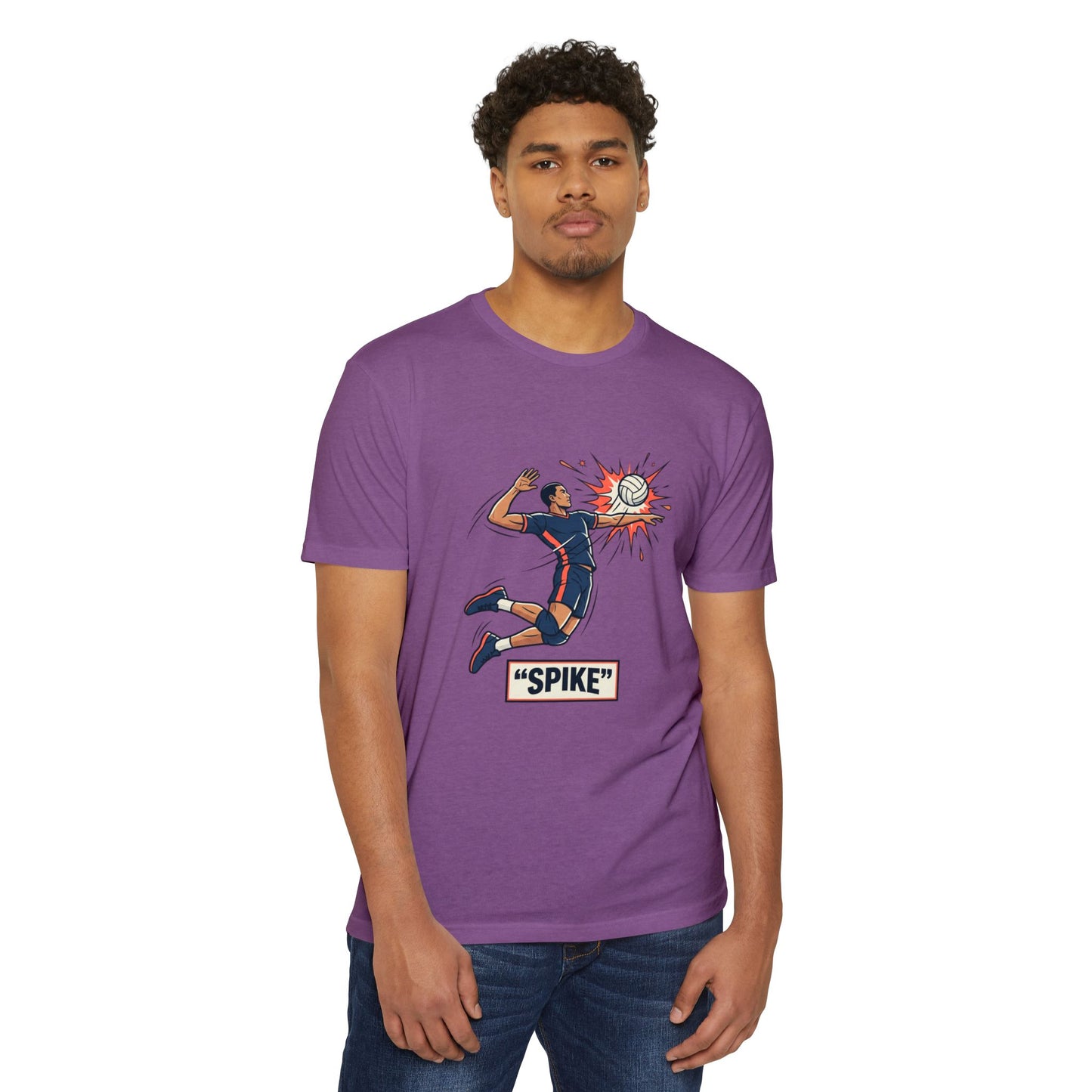 Volleyball Spike Graphic T-Shirt — Retro Player Illustration Tee