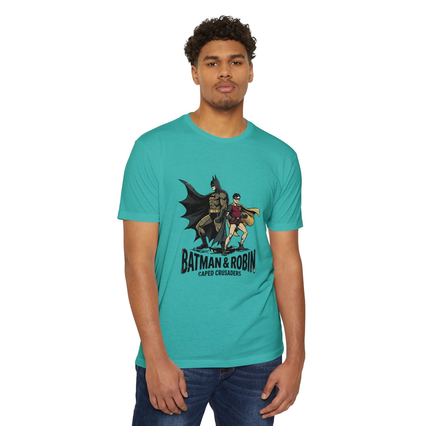 Batman & Robin Caped Crusaders Vintage Superhero T-Shirt