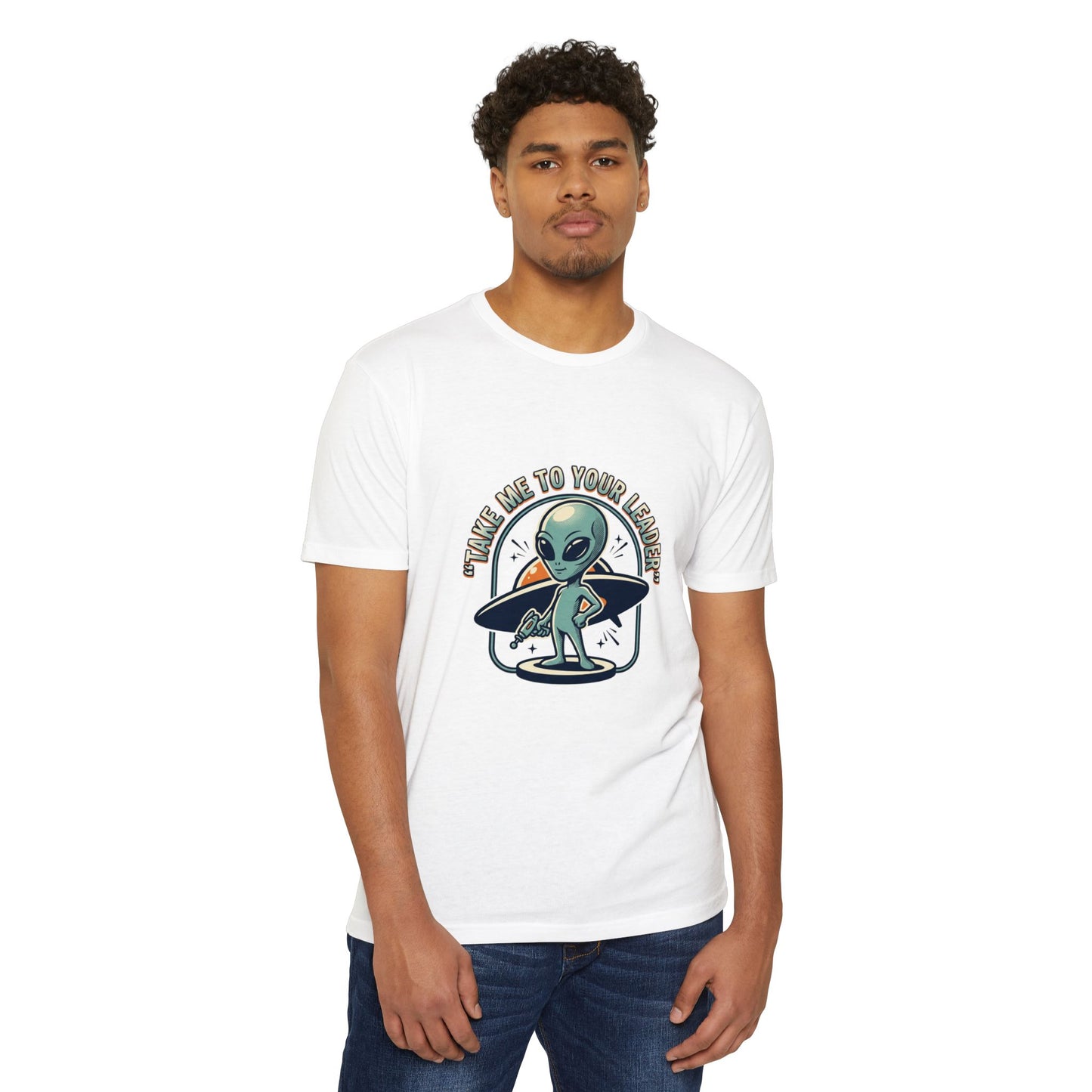 Alien Surfer T-Shirt — "Take Me to Your Leader" Graphic Tee