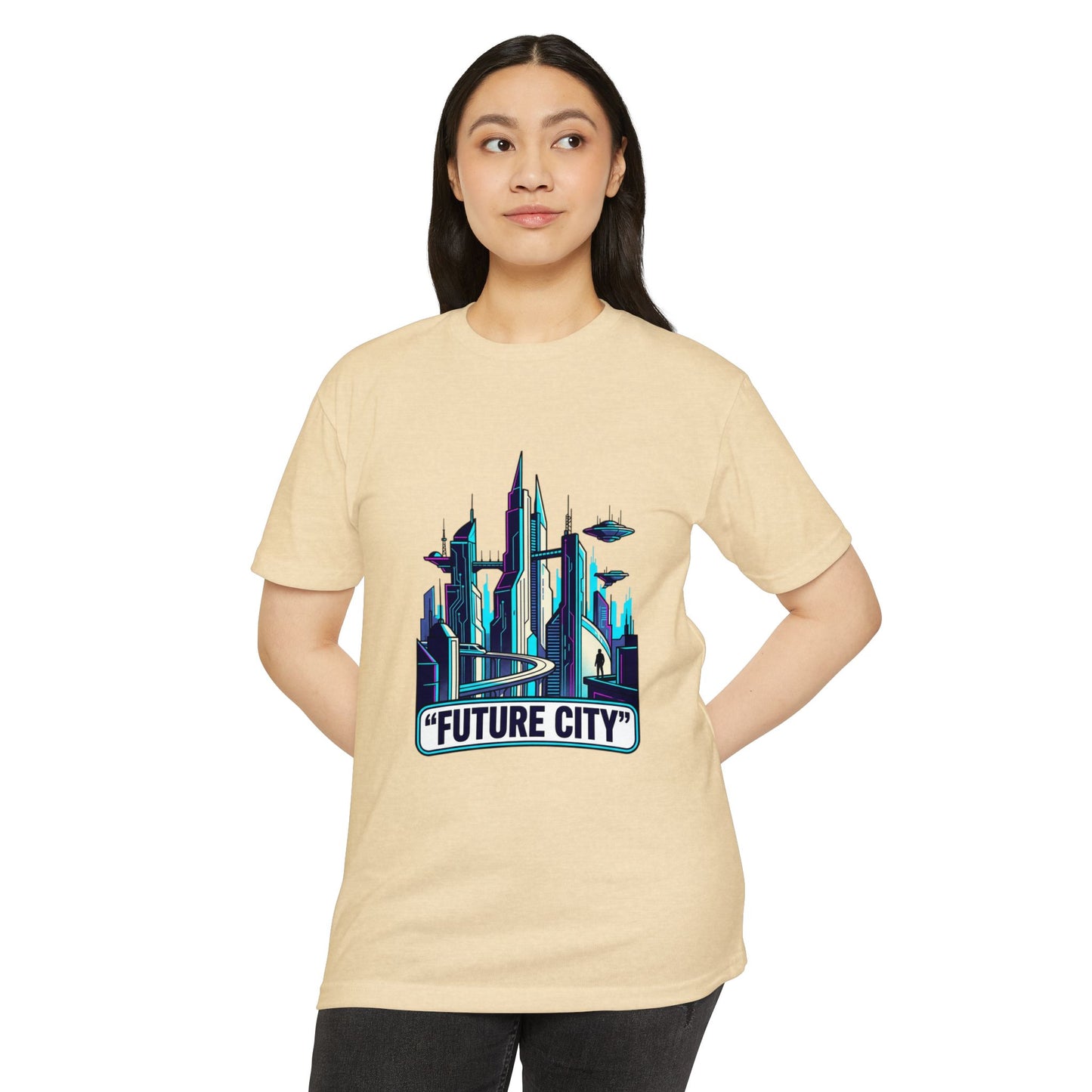 Future City Retro Futuristic Skyline T-Shirt