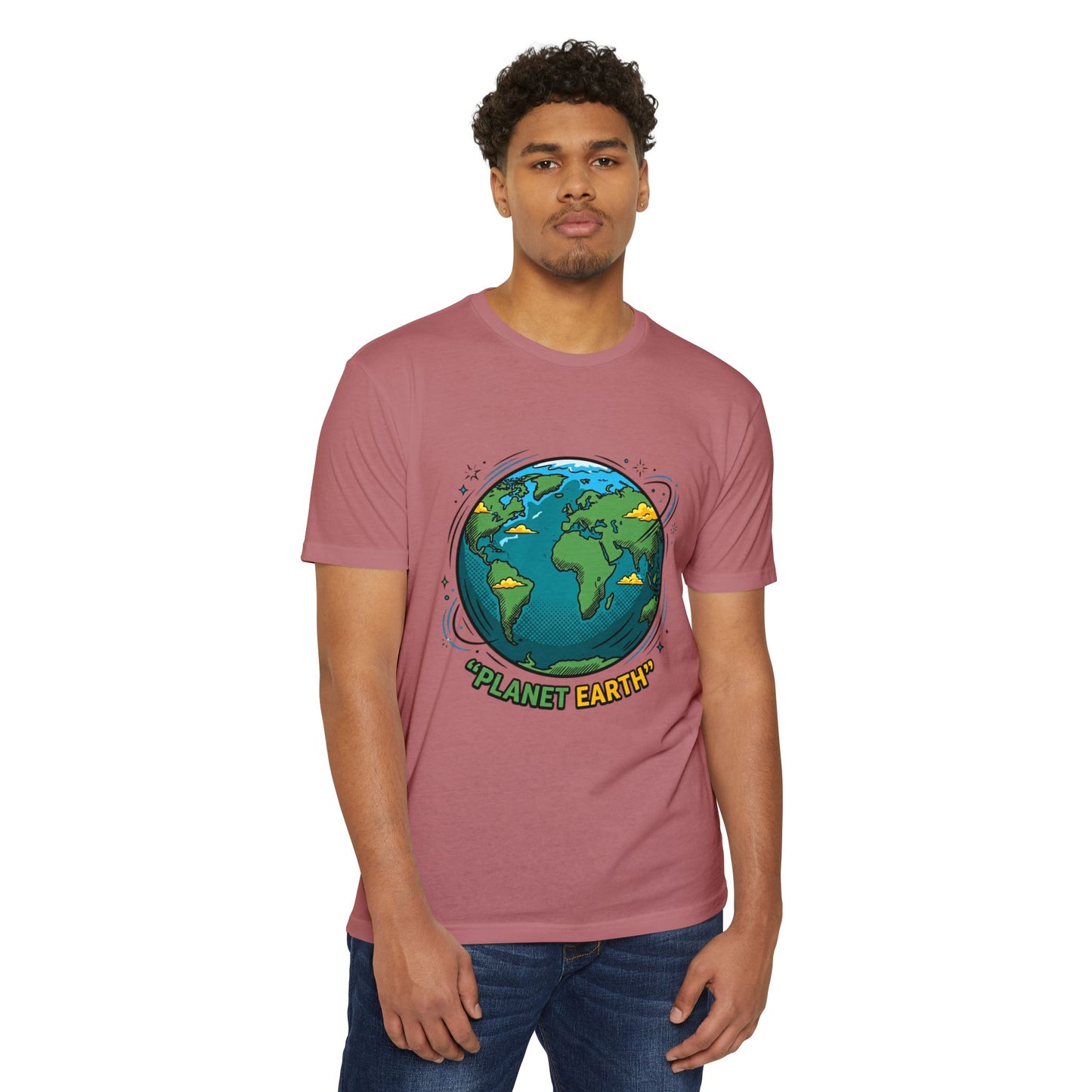 Retro Planet Earth Graphic T-Shirt — Vintage Earth Illustration Tee
