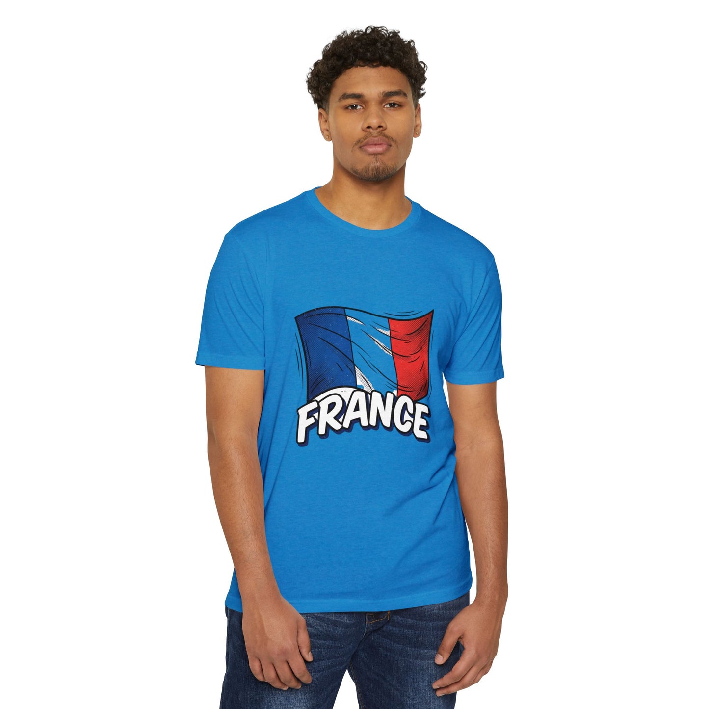 France Flag Retro Waving Tricolor T-Shirt