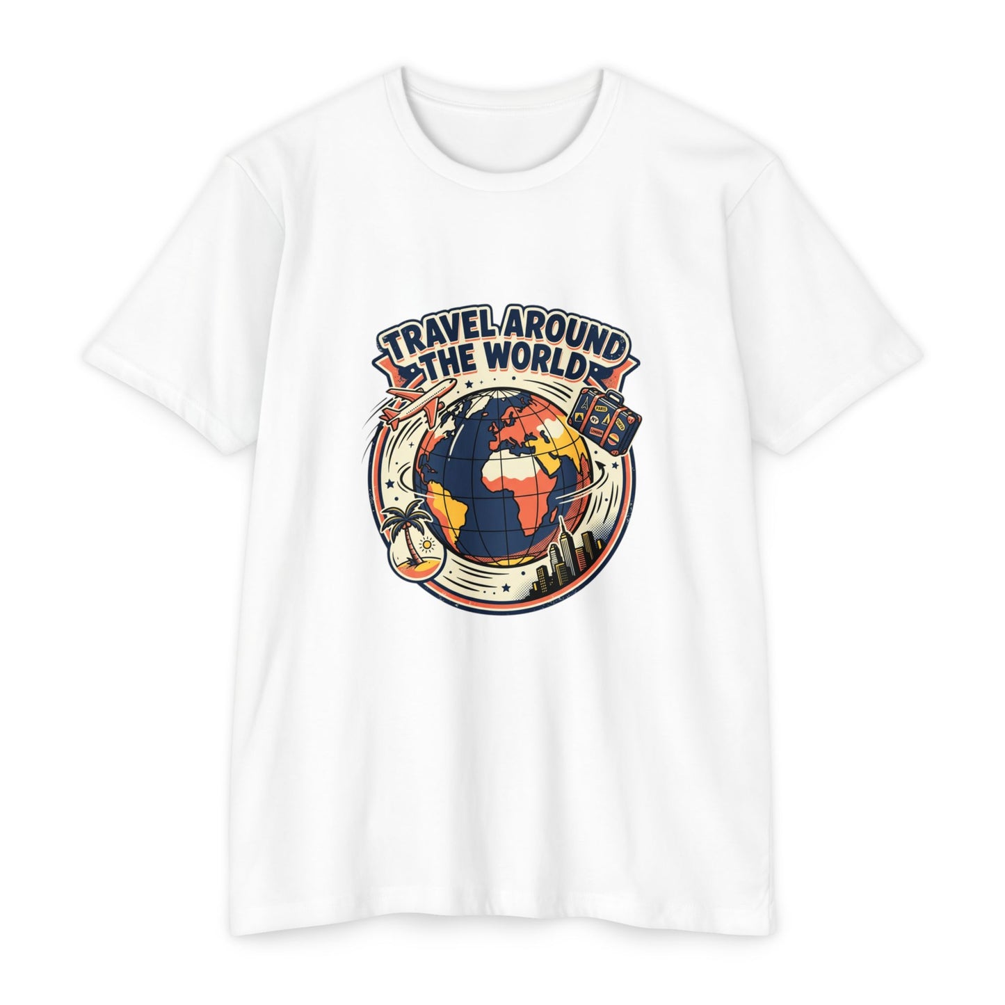 Vintage 'Travel Around the World' Globe Adventure T-Shirt