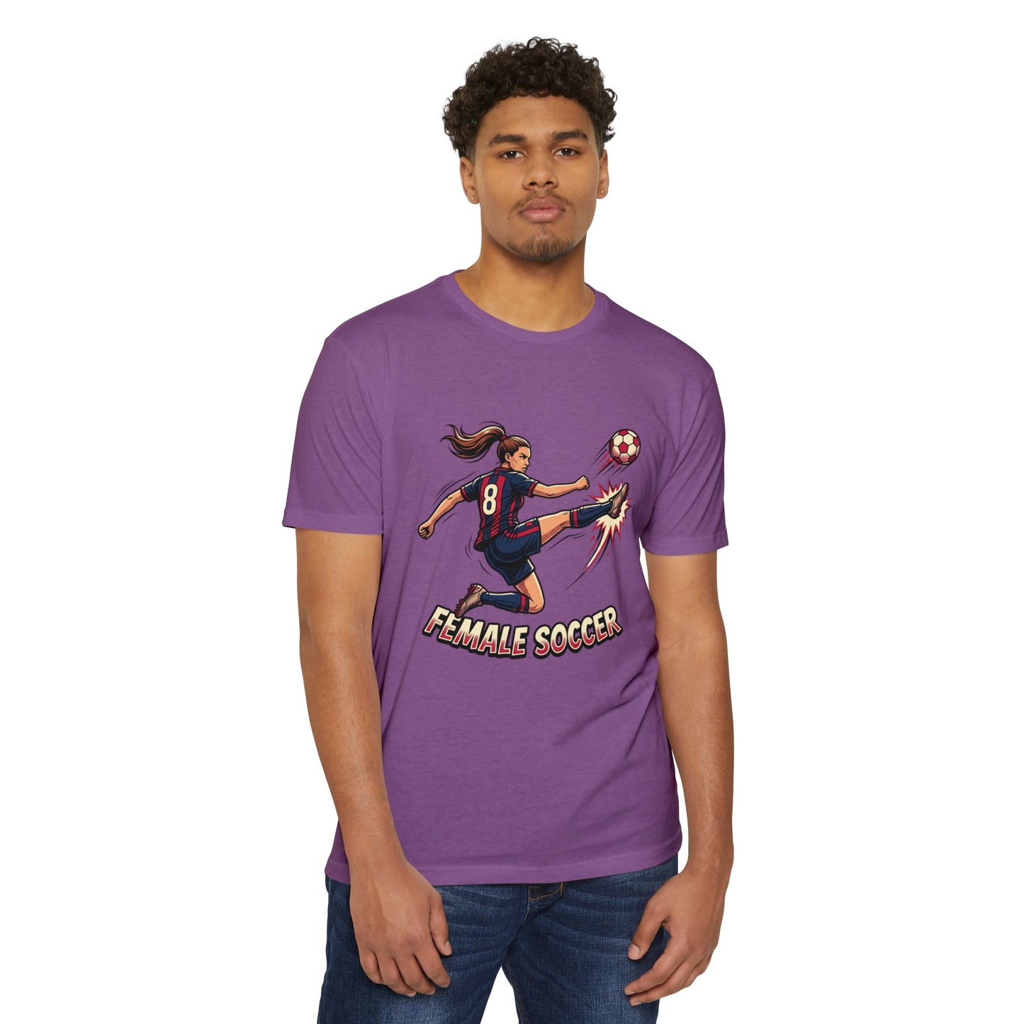 Female Soccer Player Graphic T-Shirt – Women’s Soccer Tee