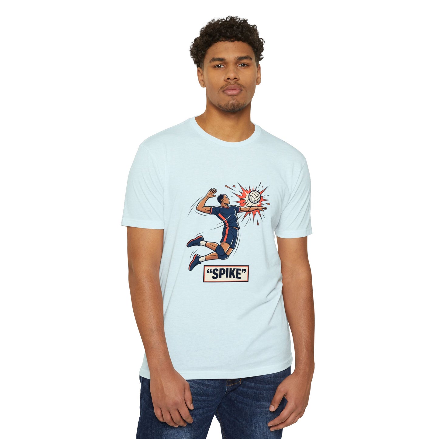 Volleyball Spike Graphic T-Shirt — Retro Player Illustration Tee