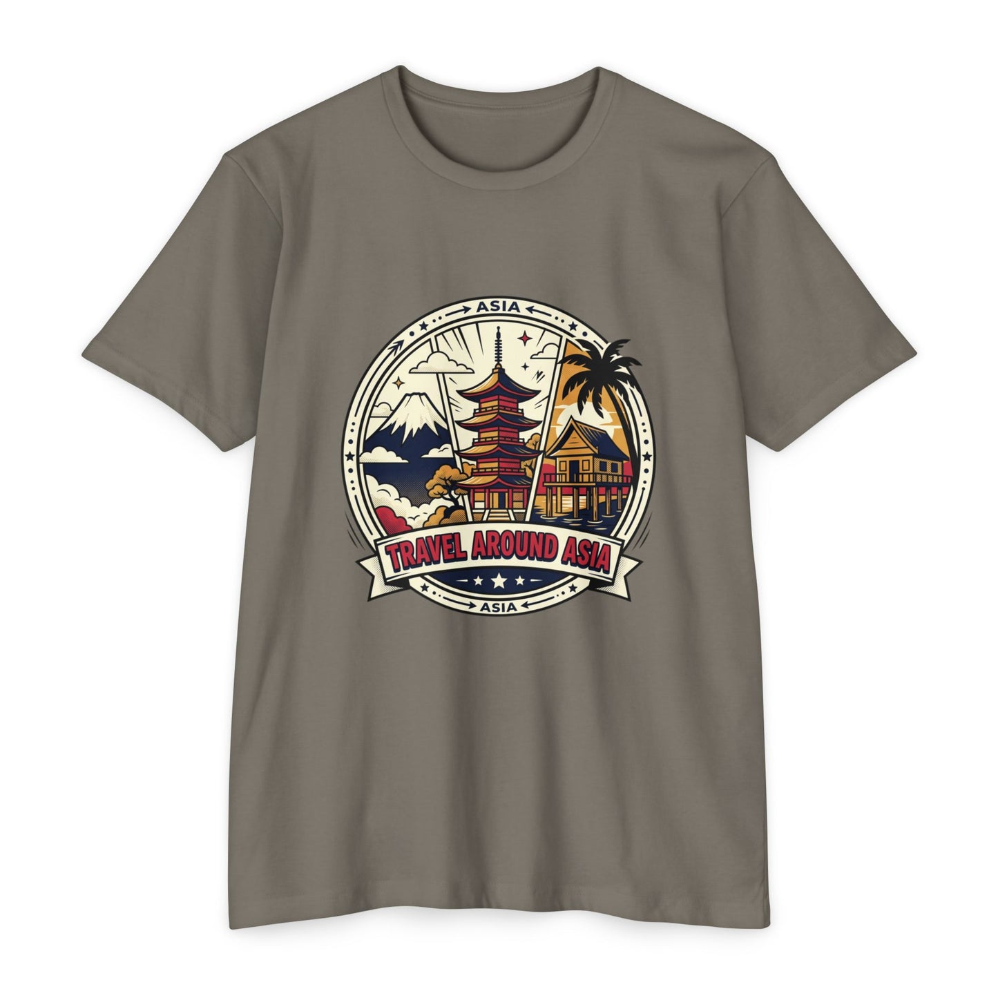 Travel Around Asia Vintage Globe Adventure T-Shirt