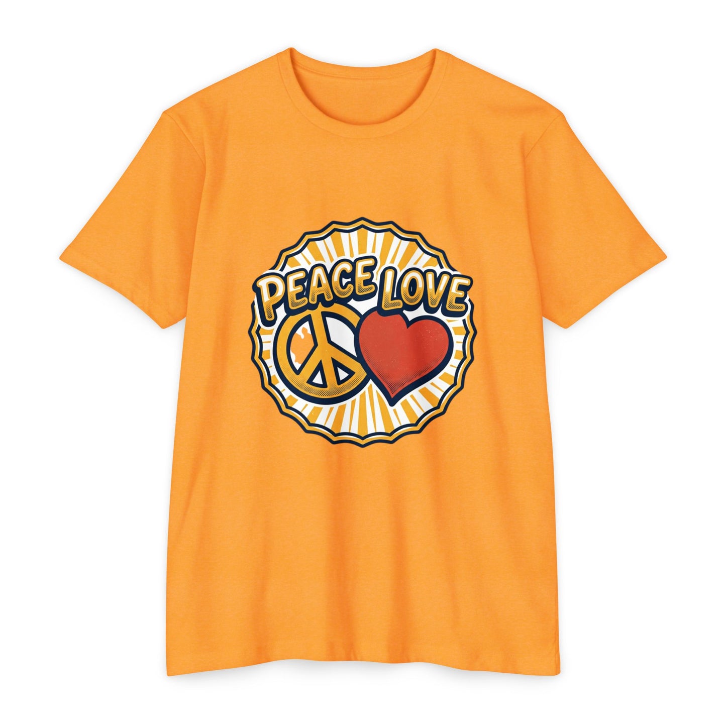 Peace Love Heart T-Shirt – Retro 70s Peace Sign Tee