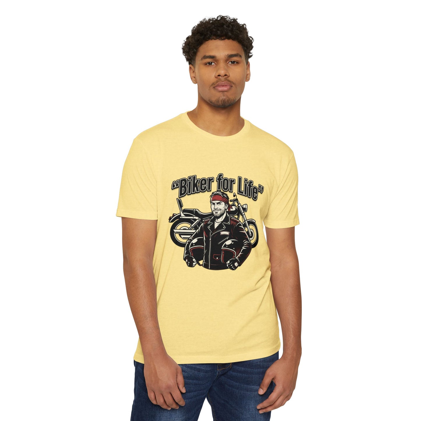 Biker For Life Vintage Motorcycle T-Shirt