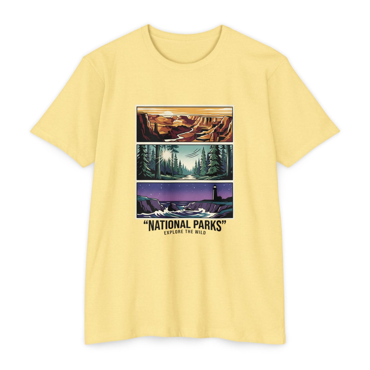 National Parks Scenic Panels T-Shirt — Explore the Wild Graphic Tee