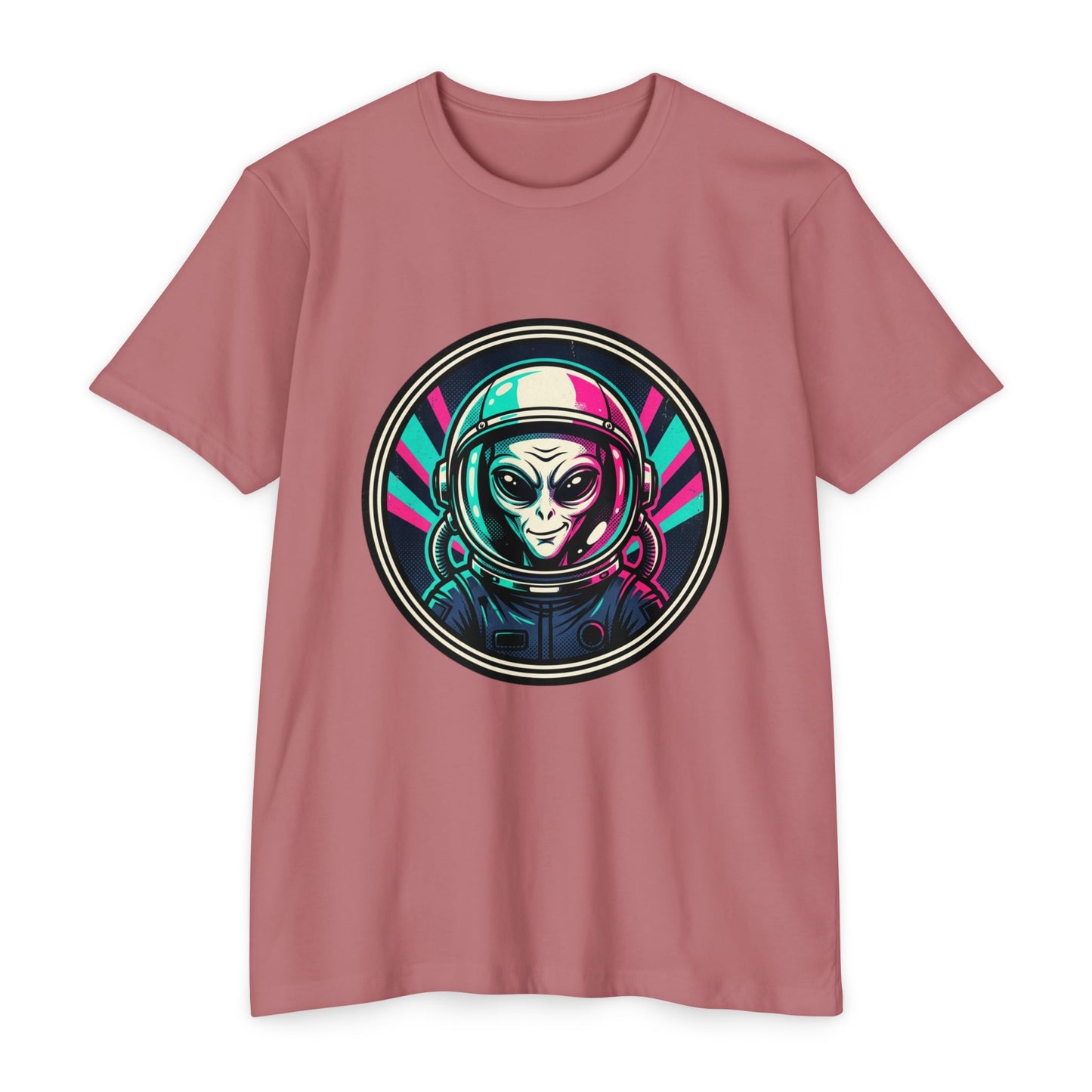 Alien Astronaut Neon Space Crew T‑Shirt