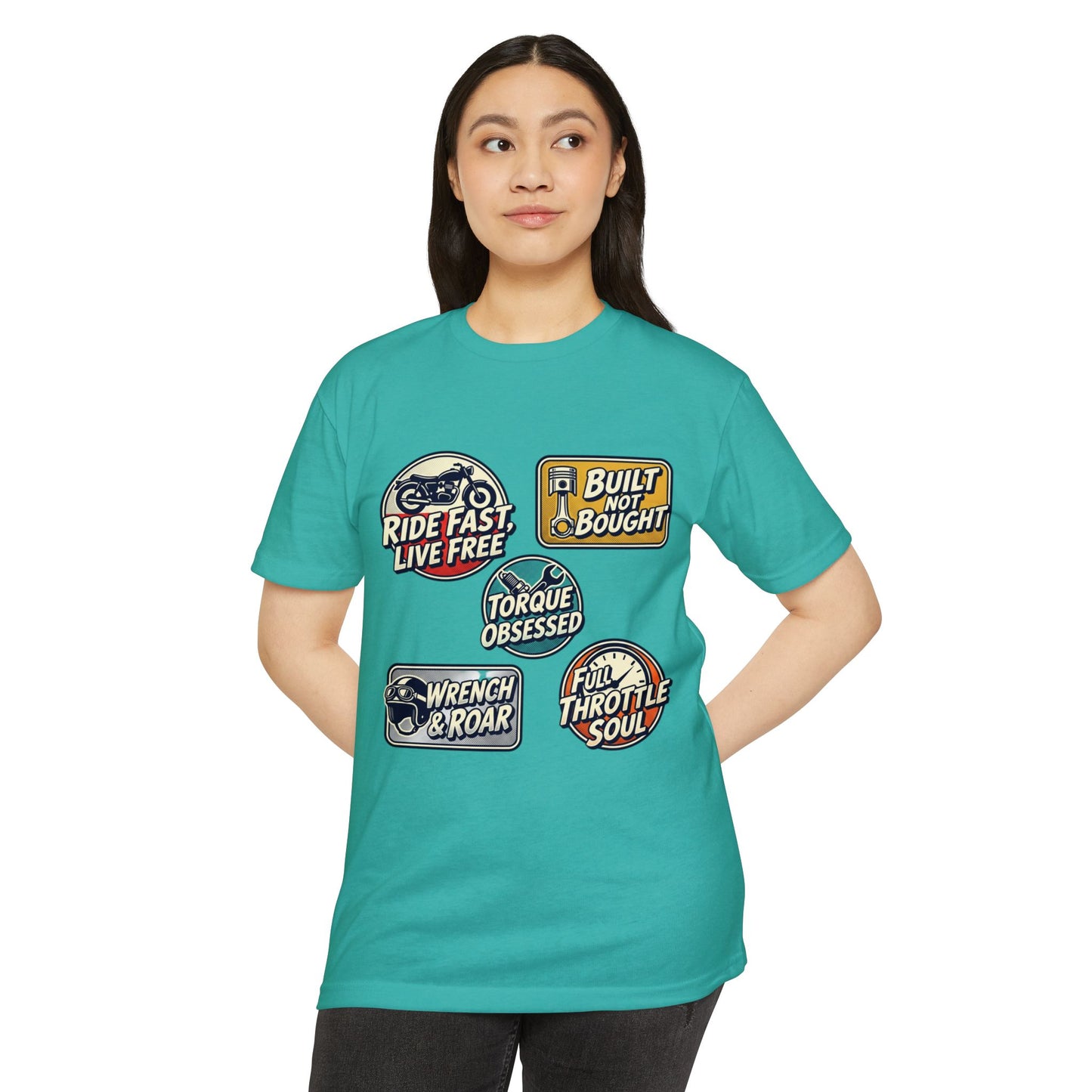 Built Not Bought Vintage Motorcycle Badge T-Shirt