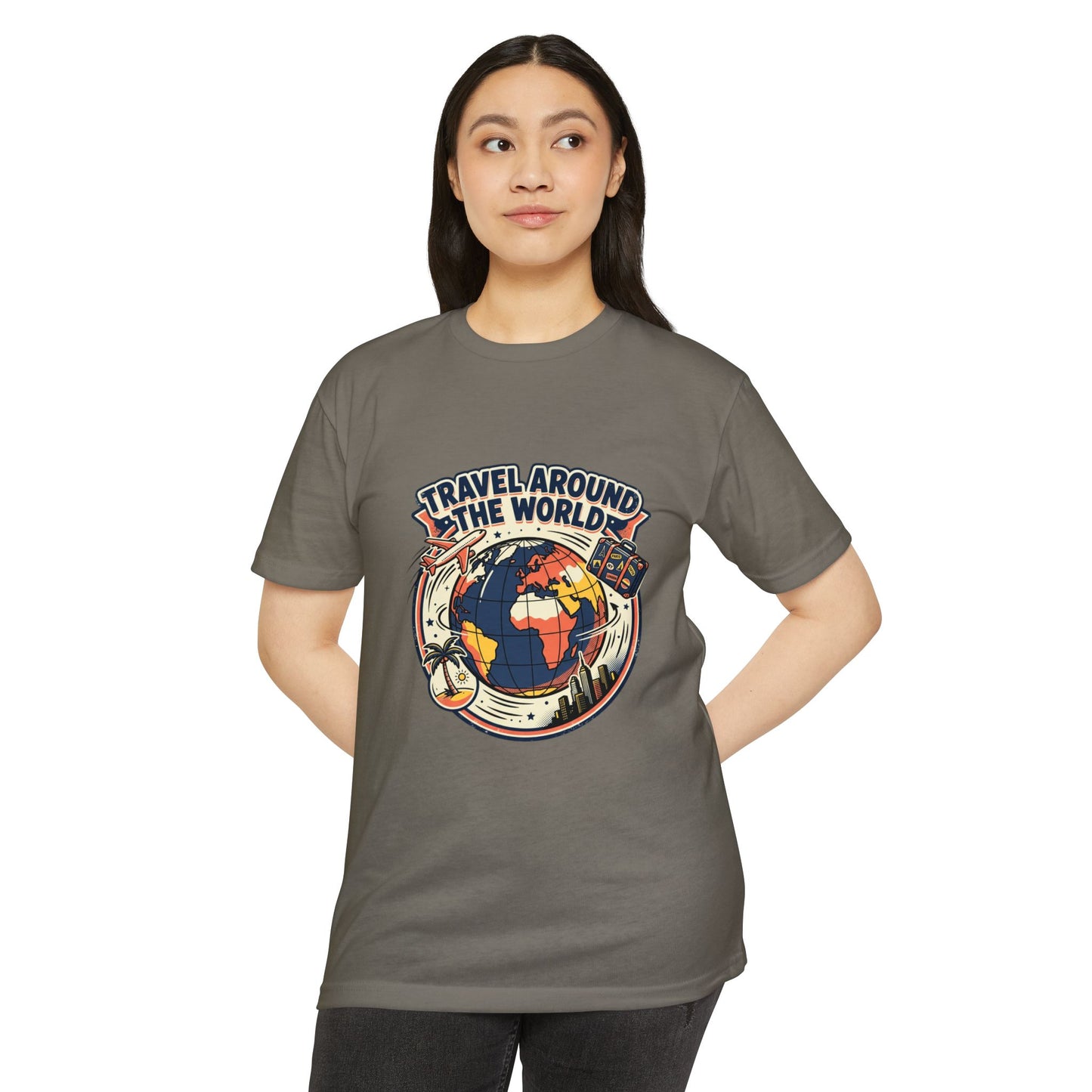 Vintage 'Travel Around the World' Globe Adventure T-Shirt