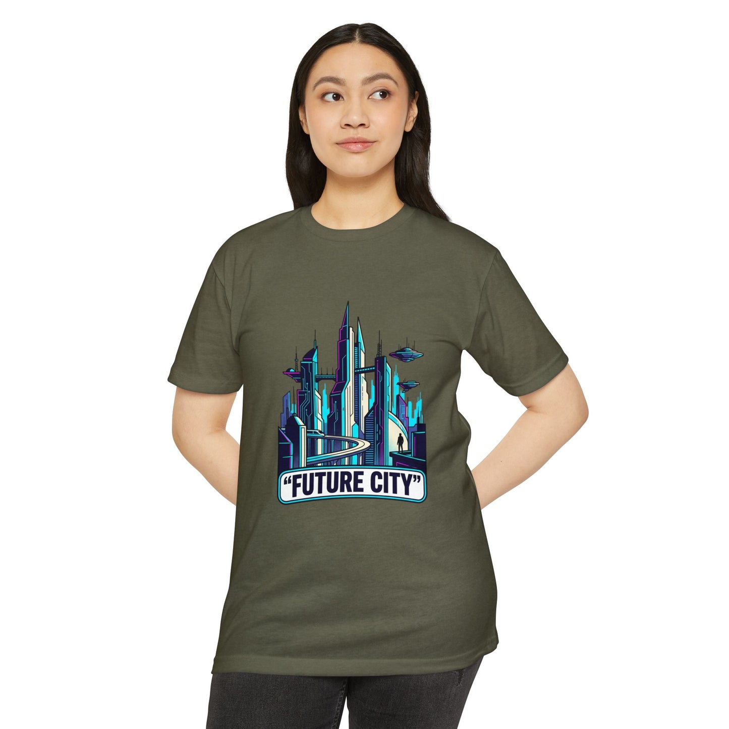 Future City Retro Futuristic Skyline T-Shirt