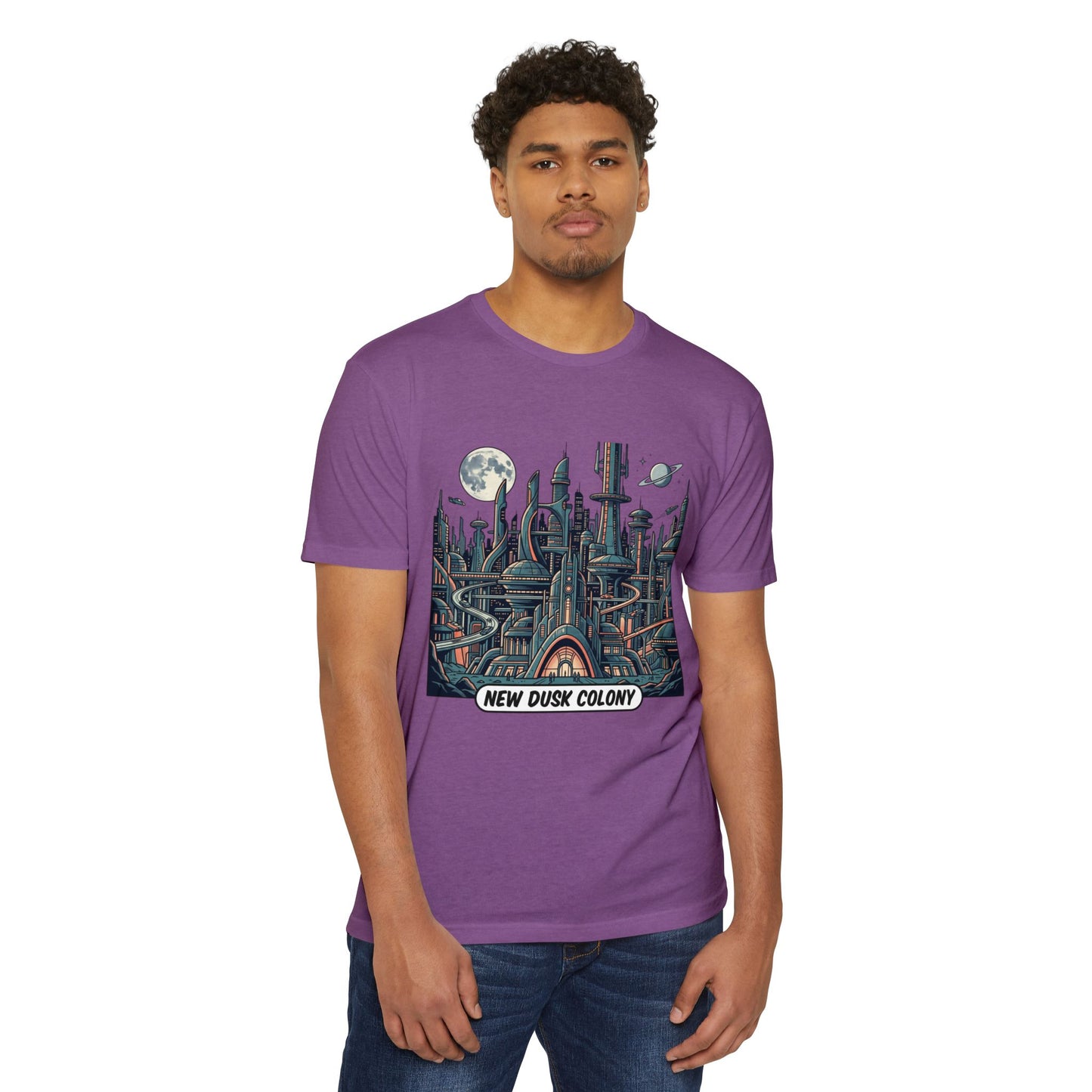 Retro Futuristic Cityscape T-Shirt — New Dusk Colony Tee