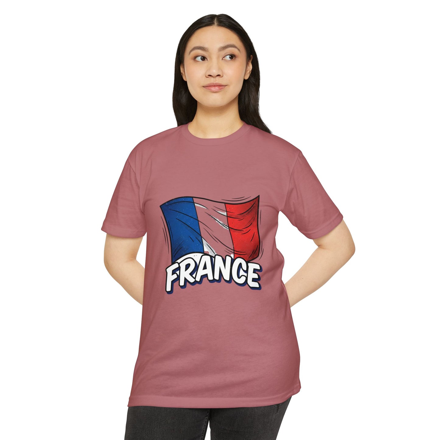 France Flag Retro Waving Tricolor T-Shirt